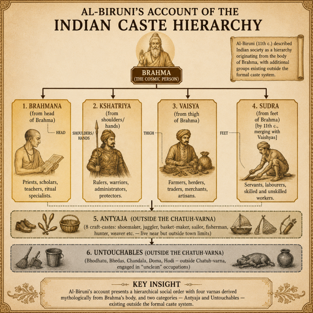 Al-Biruni’s Indian caste hierarchy chart