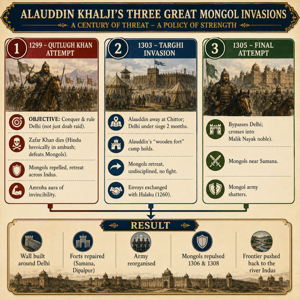 Alauddin Khalji's Mongol invasions infographic
