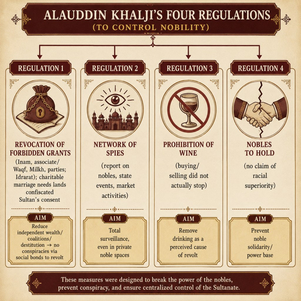 Alauddin Khalji's regulations infographic