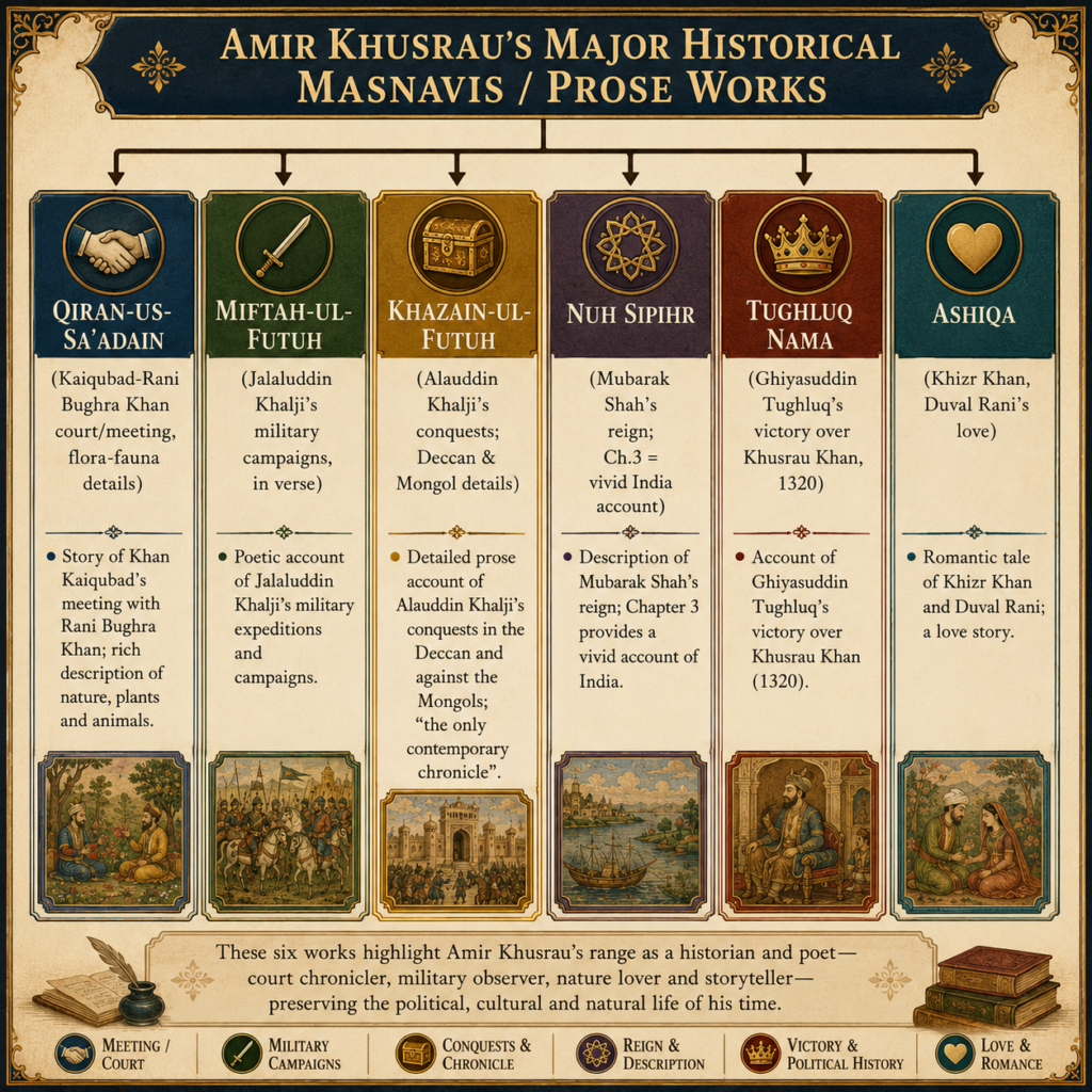 Amir Khusrau’s major works chart