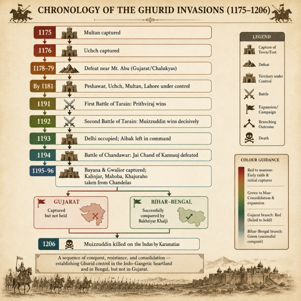Chronology of the Ghurid invasions