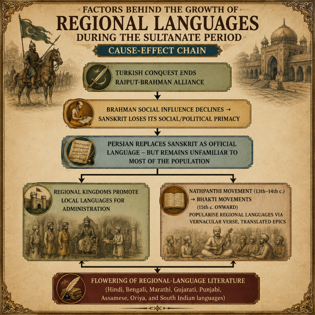 Growth of regional languages during Sultanate