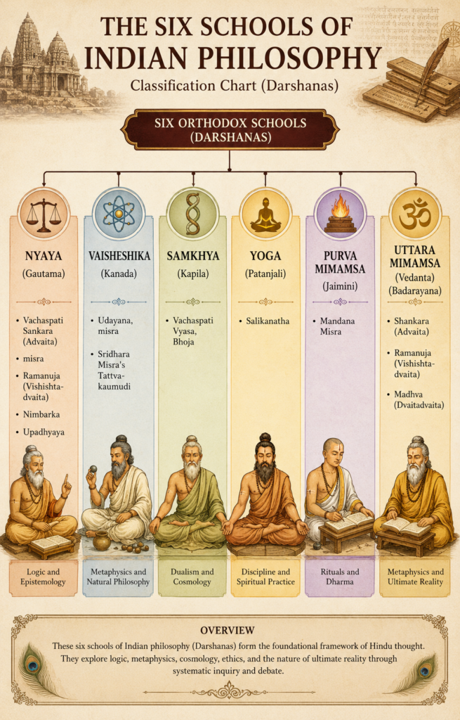 Indian philosophy schools classification chart