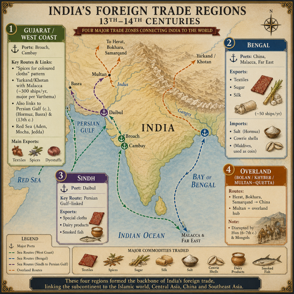 India's foreign trade in the 13th century