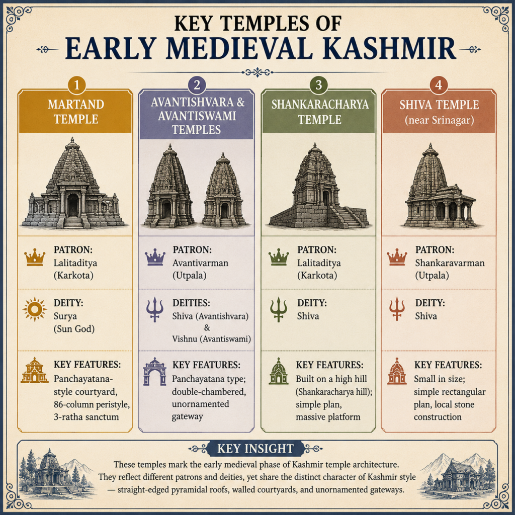 Key temples of early medieval Kashmir