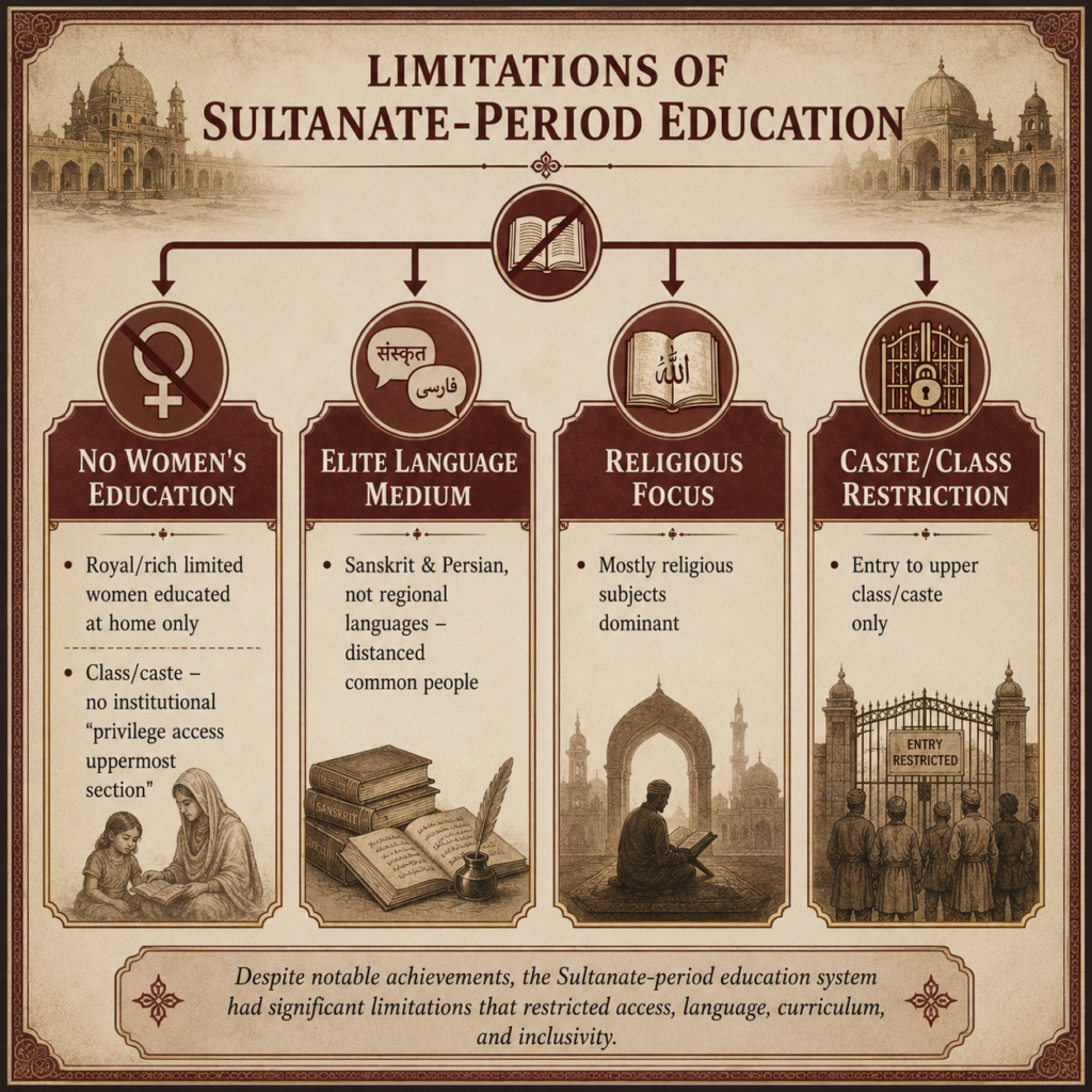 Limitations of Sultanate-era education