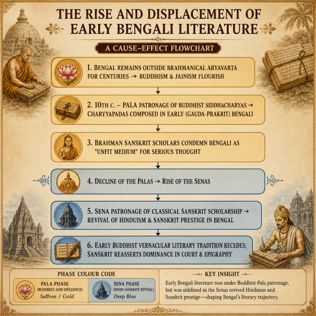 Rise and displacement of Bengali literature