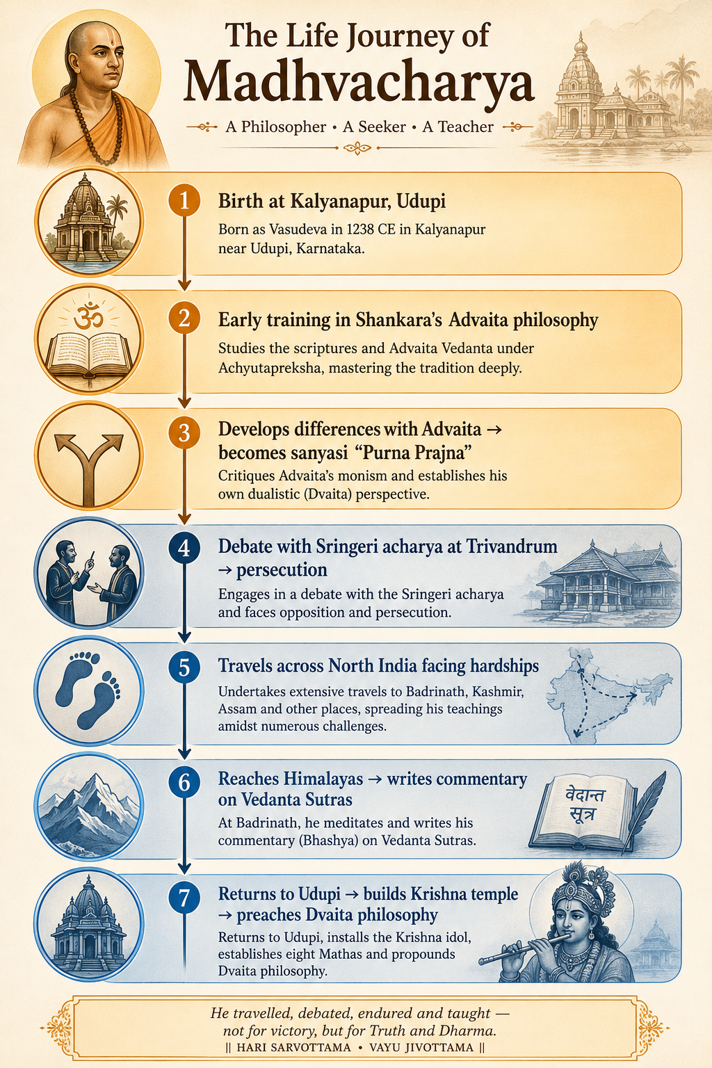 The life journey of Madhvacharya