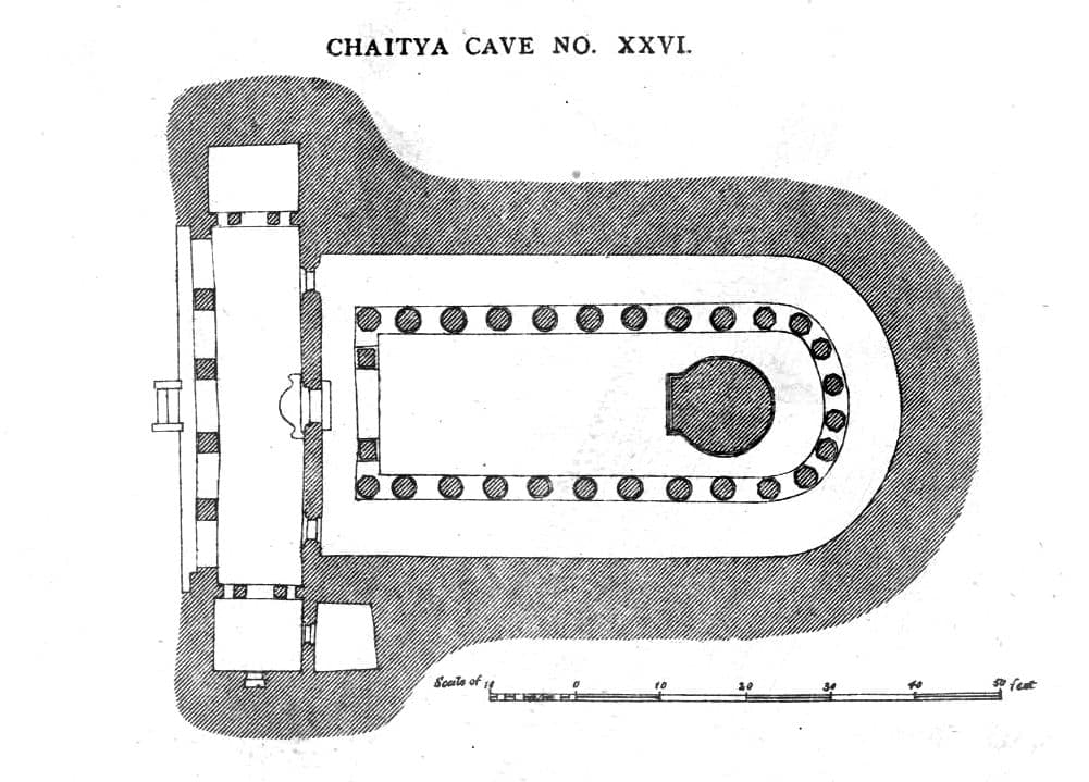 This image has an empty alt attribute; its file name is Ajanta_cave_26_plan.jpeg
