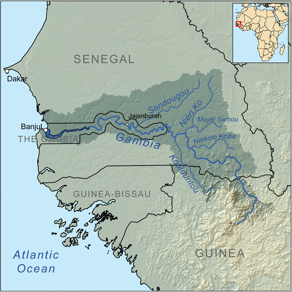 Gambia River map