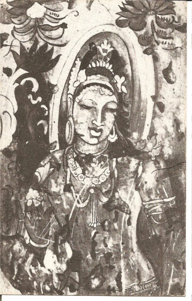 Painting of a Bodhisattva in Bagh Cave 2