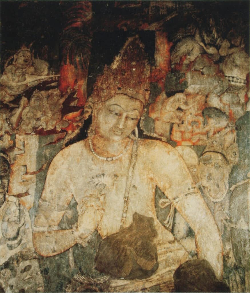 The Bodhisattva of compassion Padmapani with lotus