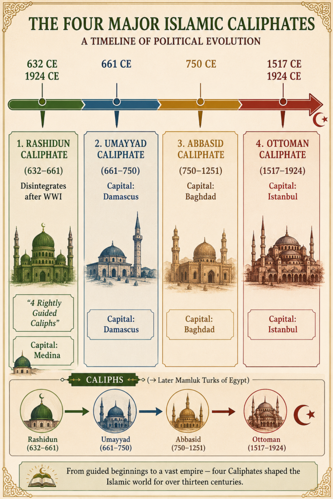 Timeline of the four major caliphates