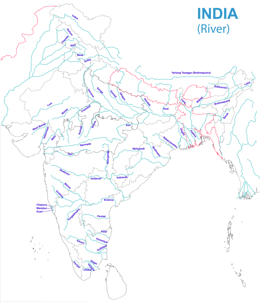 India Rivers Map