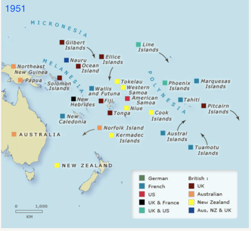 Colonialism in Pacific 1951