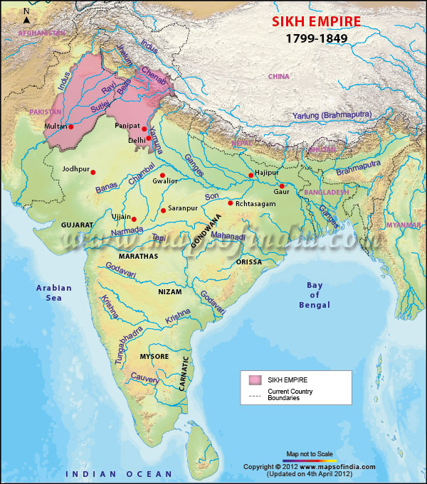 sikh empire map