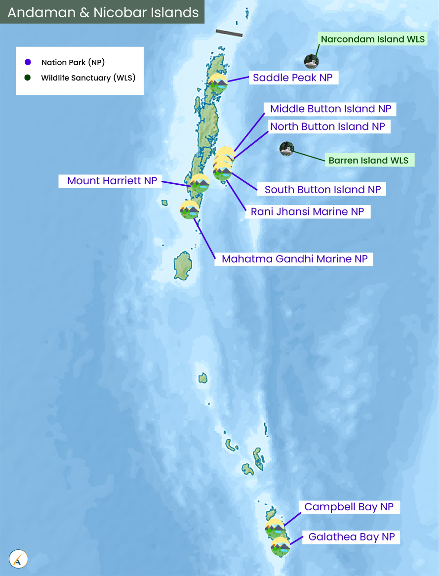 Andaman & Nicobar Islands National Parks Map