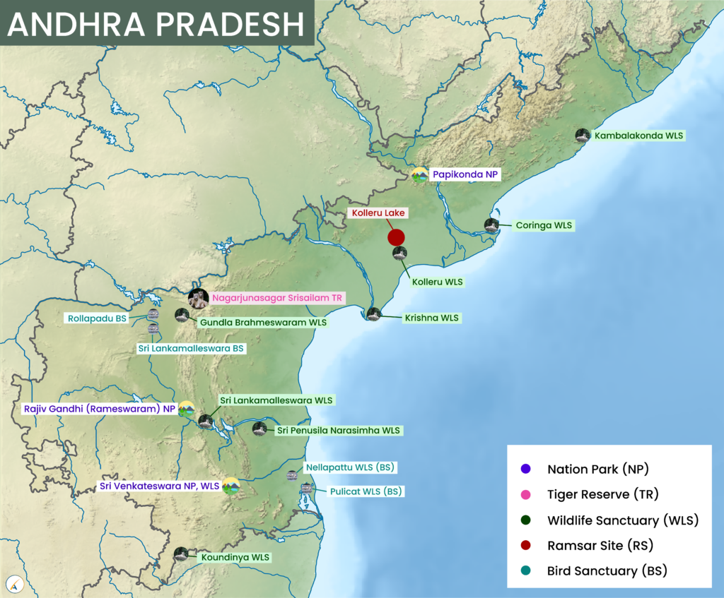 Andhra Pradesh National Parks, Tiger Reserves, Wildlife Sanctuaries & Ramsar Sites