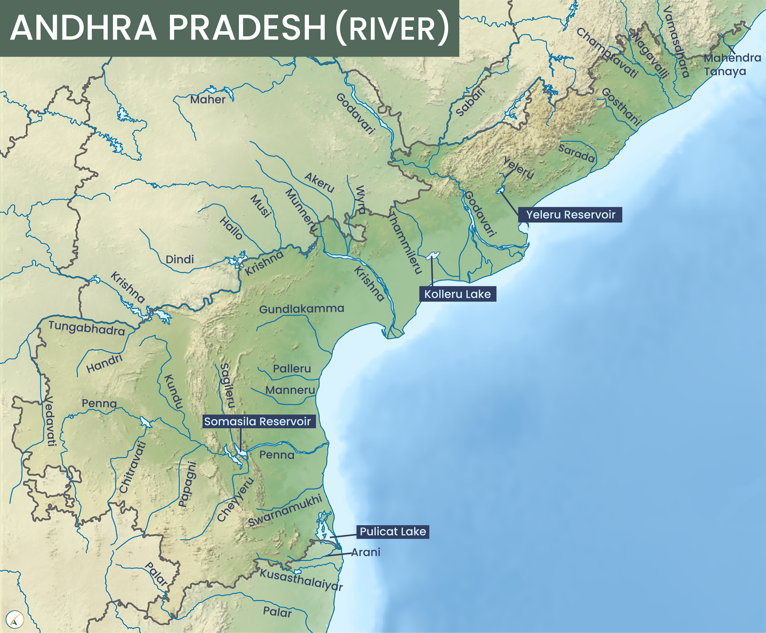 Andhra Pradesh Rivers Map