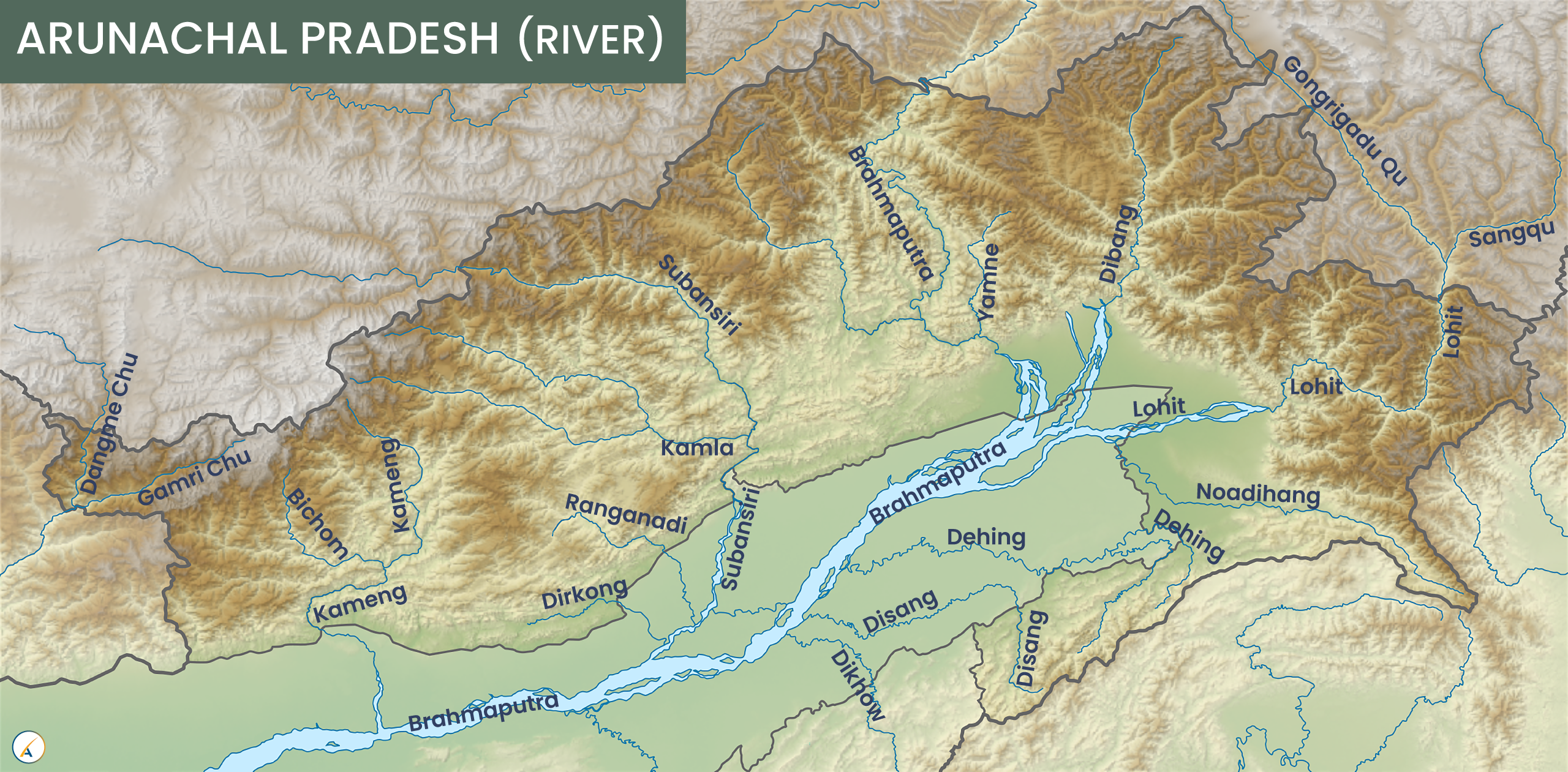 Arunachal Pradesh River Map
