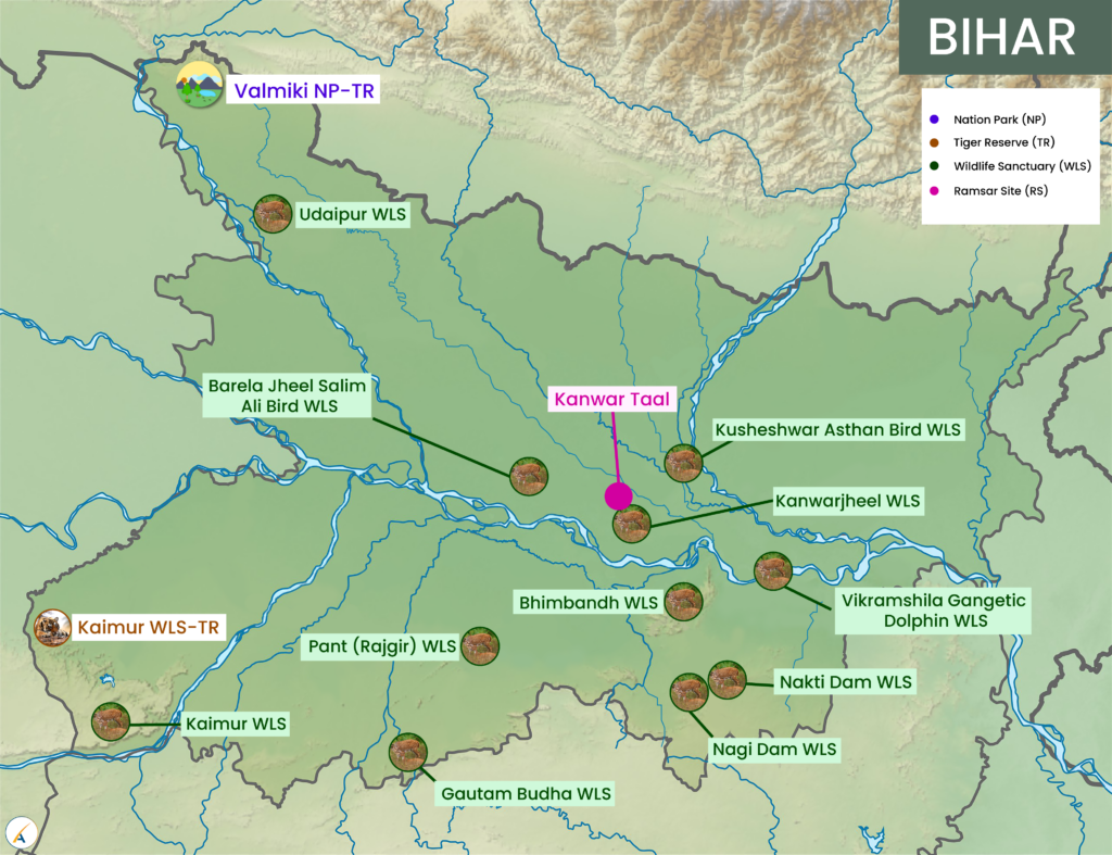 Bihar National Parks, Tiger Reserves, Wildlife Sanctuaries & Ramsar Sites