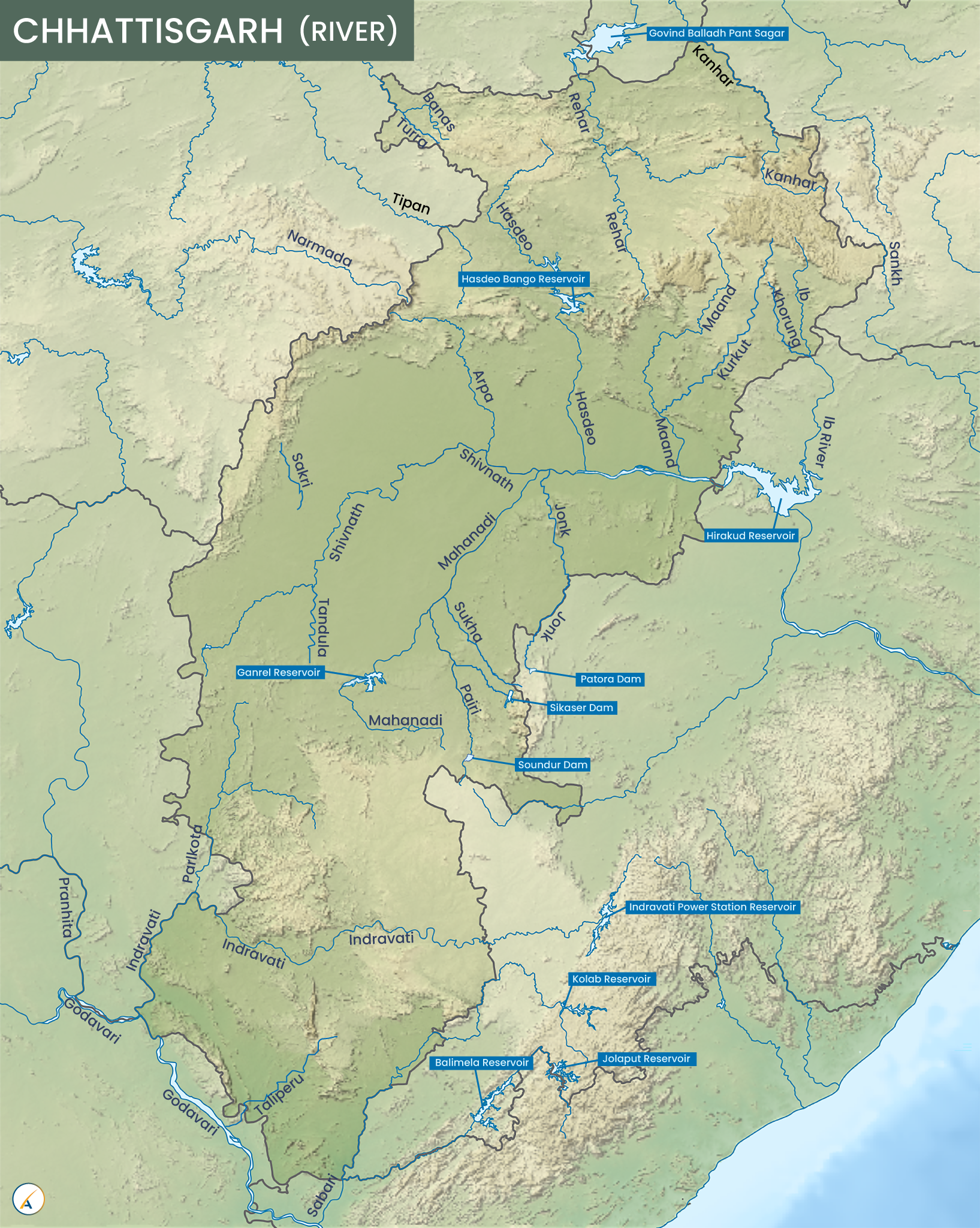Chhattisgarh River Map