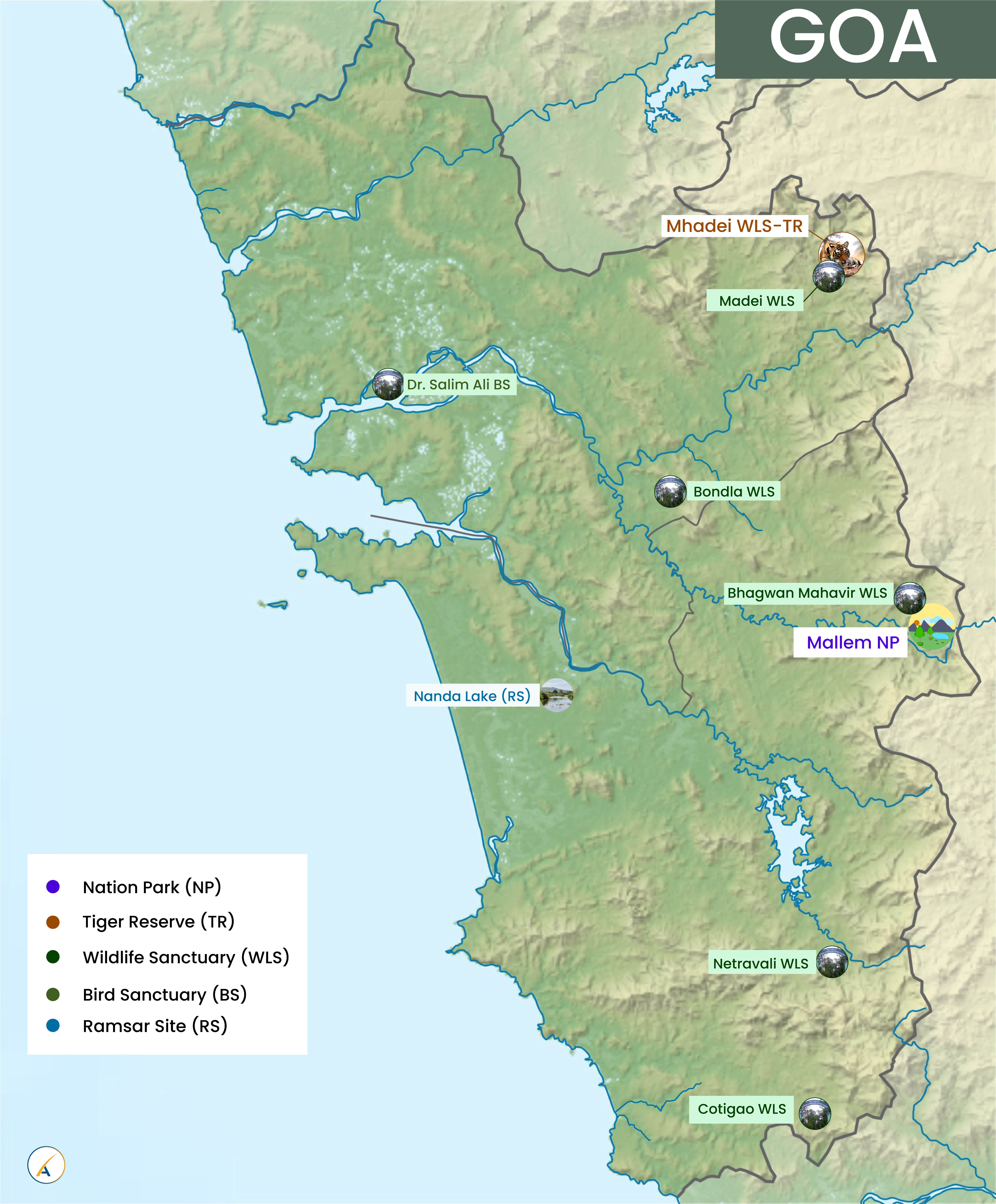 Goa National Parks, Wildlife Sanctuaries & Ramsar Sites