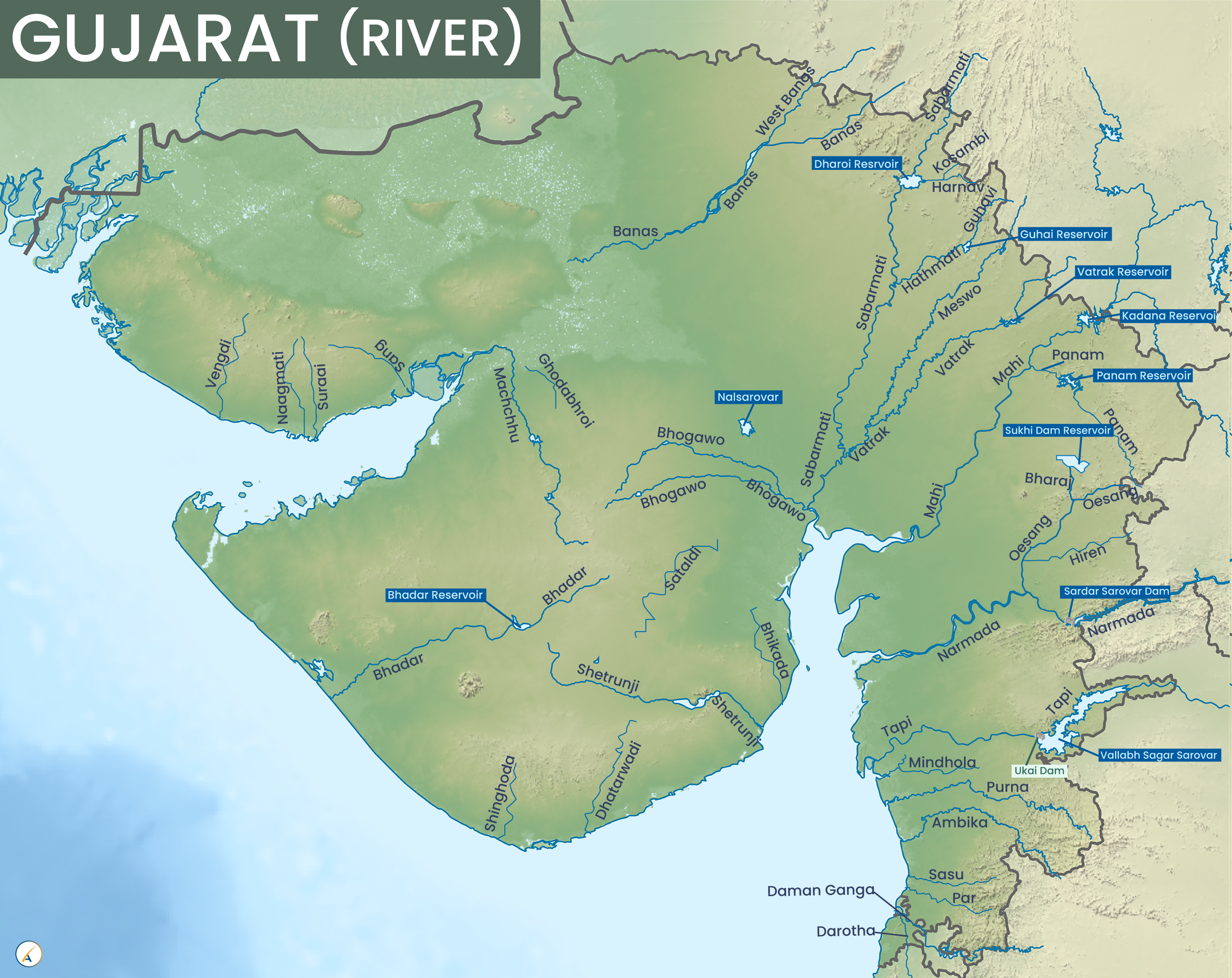 Gujarat River Map