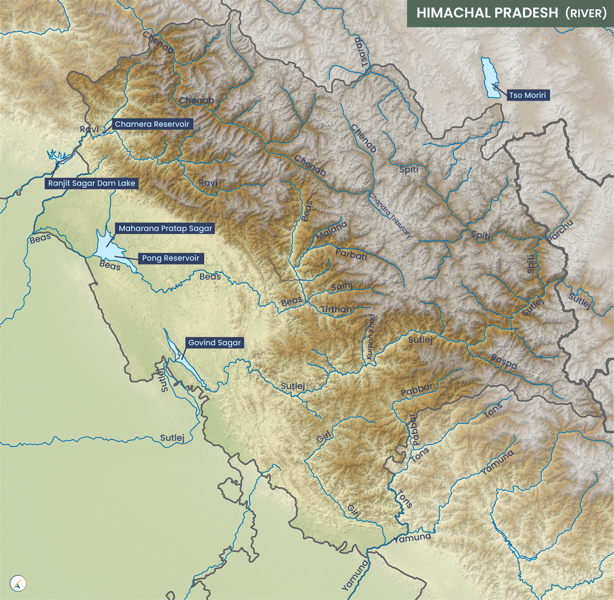 Himachal Pradesh River Map