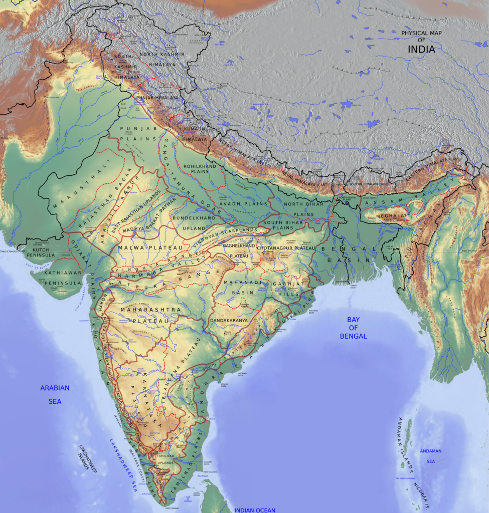 India Physical Map
