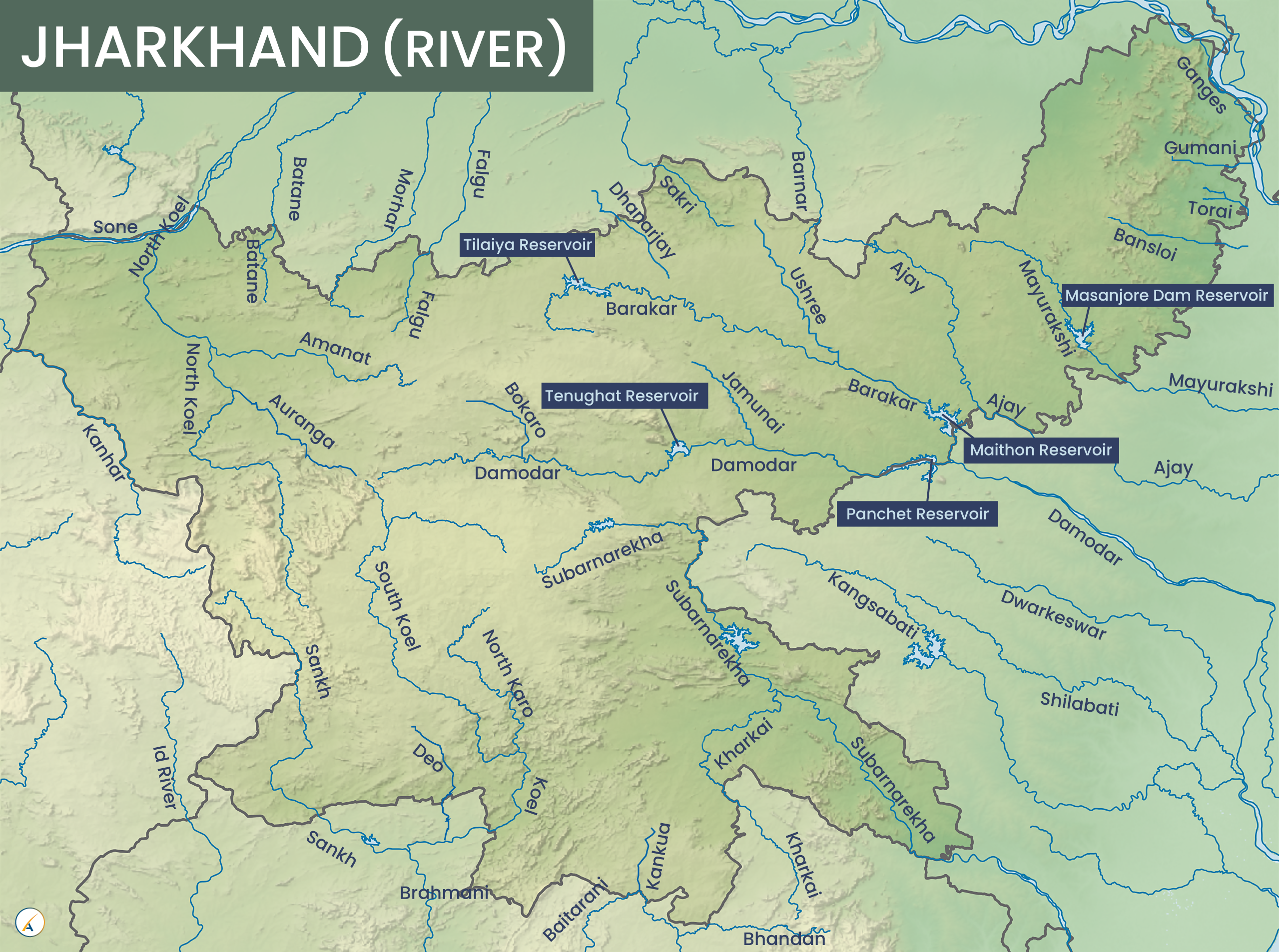 Jharkhand River Map