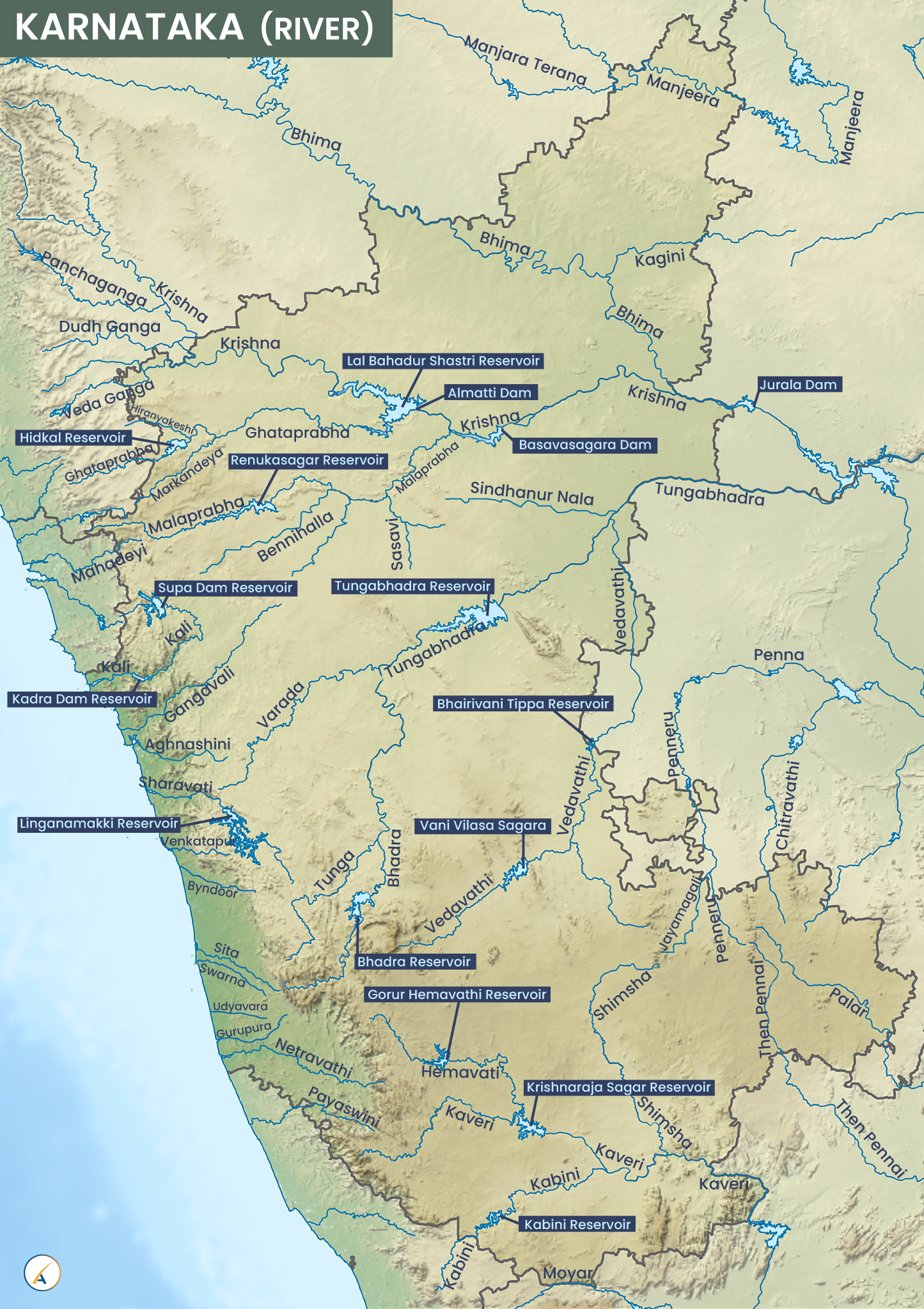 Karnataka River Map