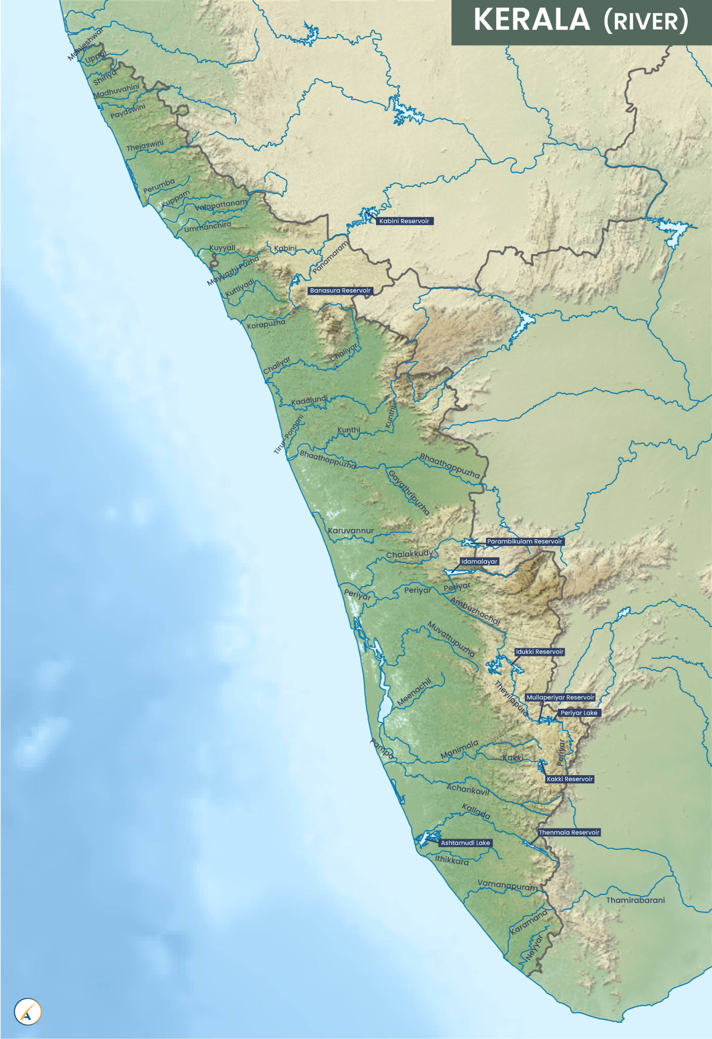 Kerala River Map