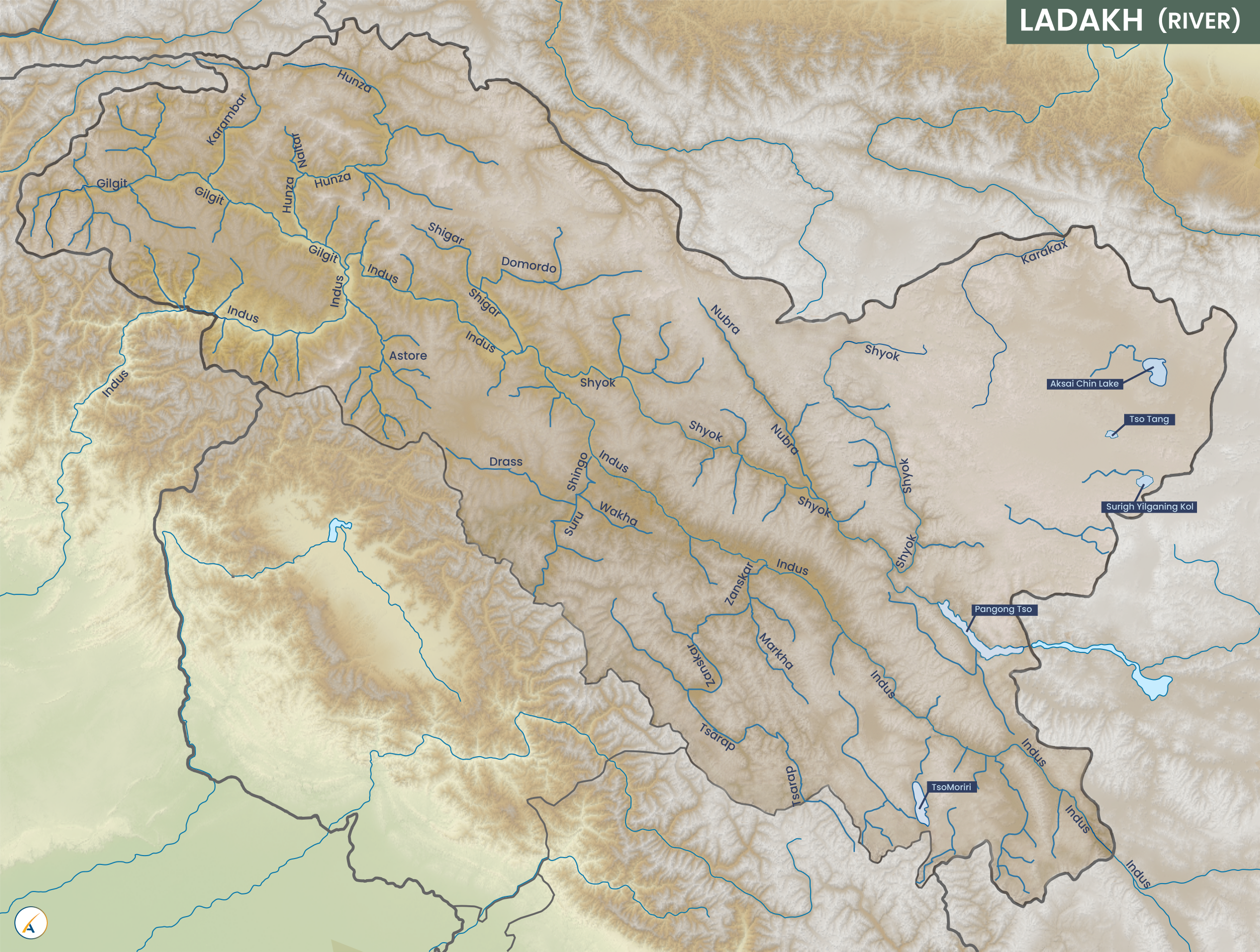 Ladakh River Map