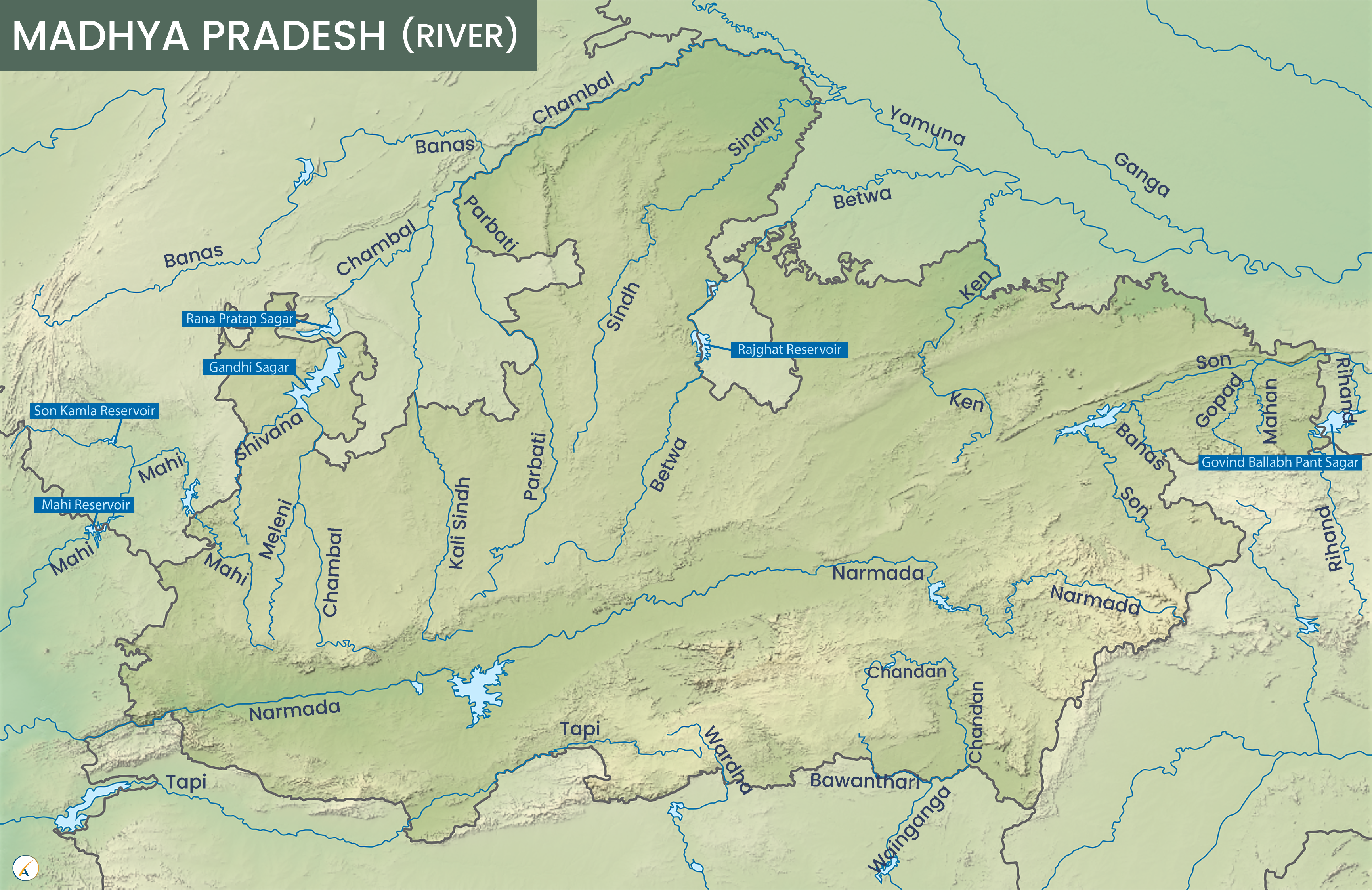 Madhya Pradesh River Map