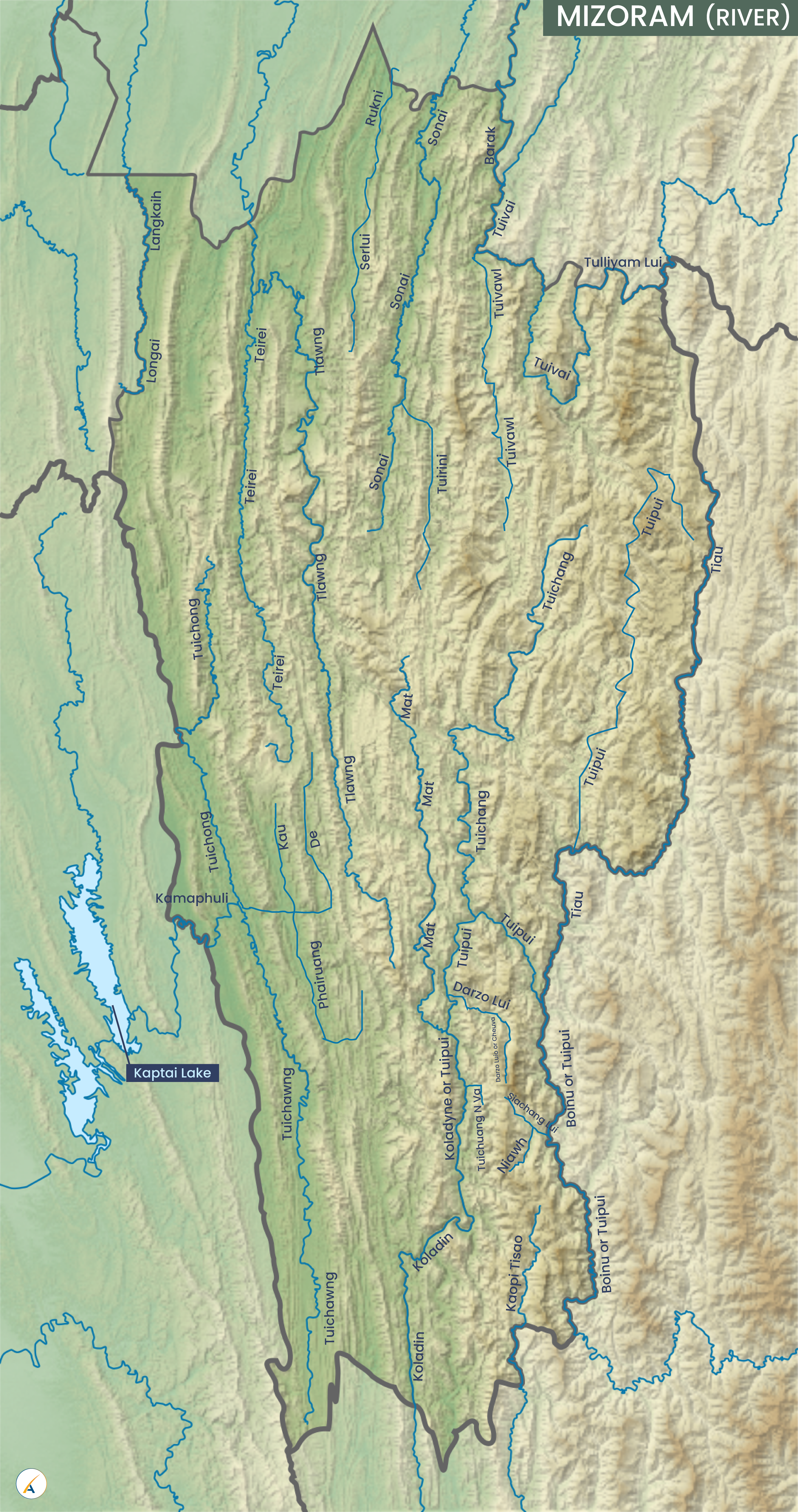 Mizoram River Map
