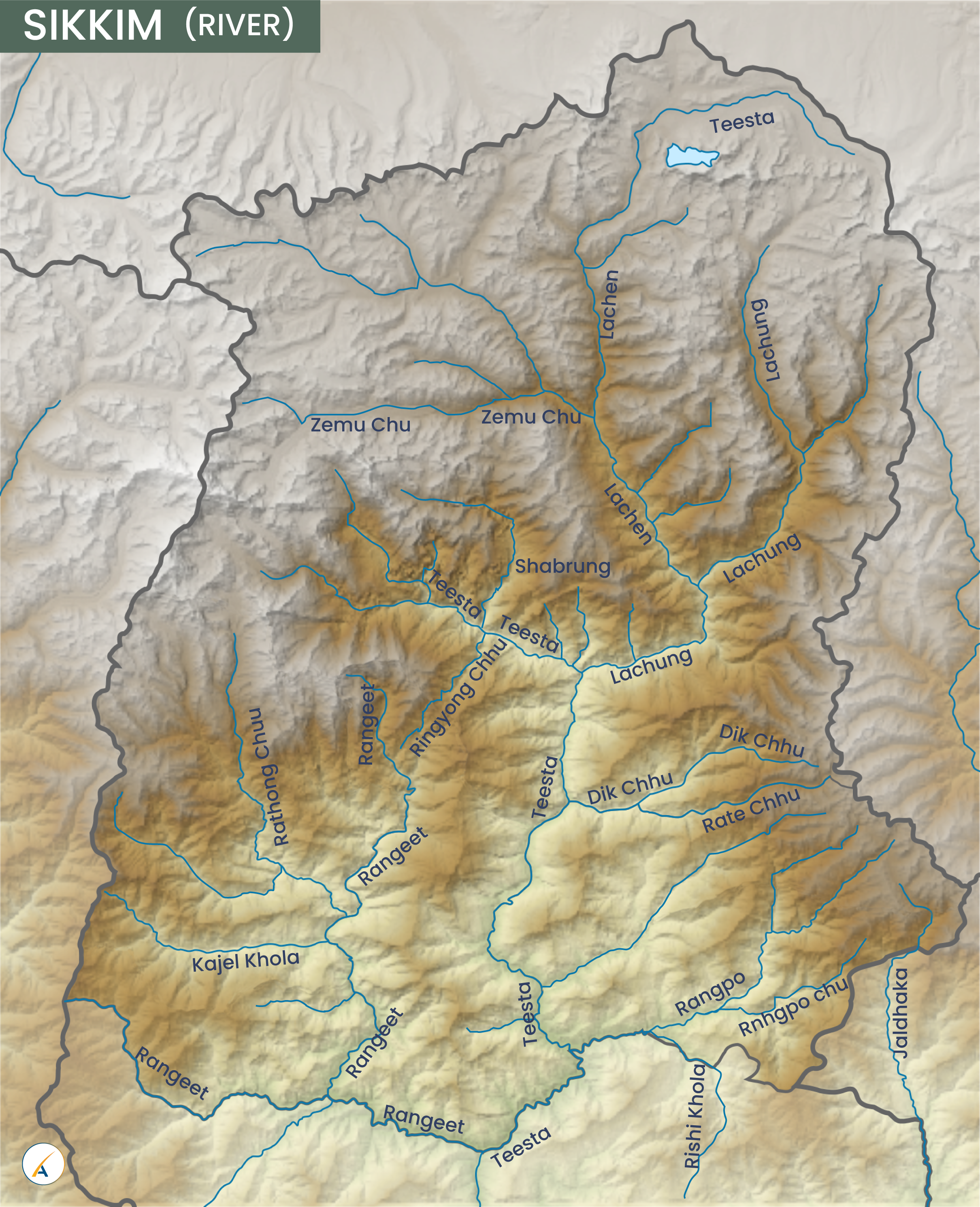 Sikkim River Map