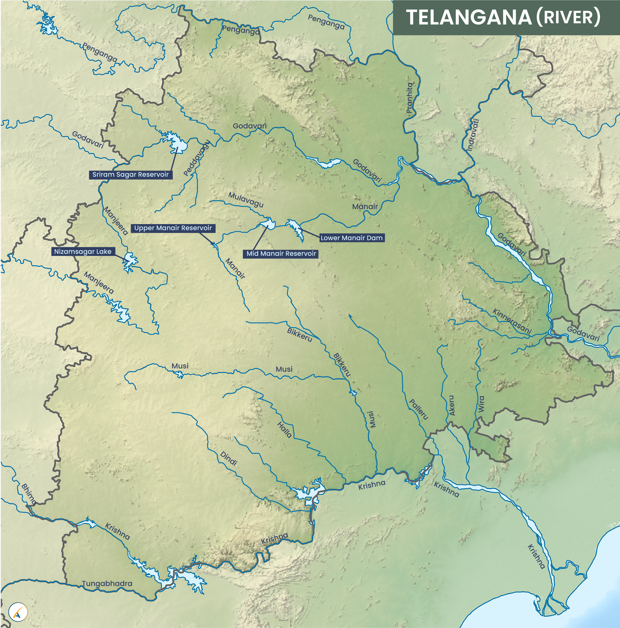 Telangana River Map