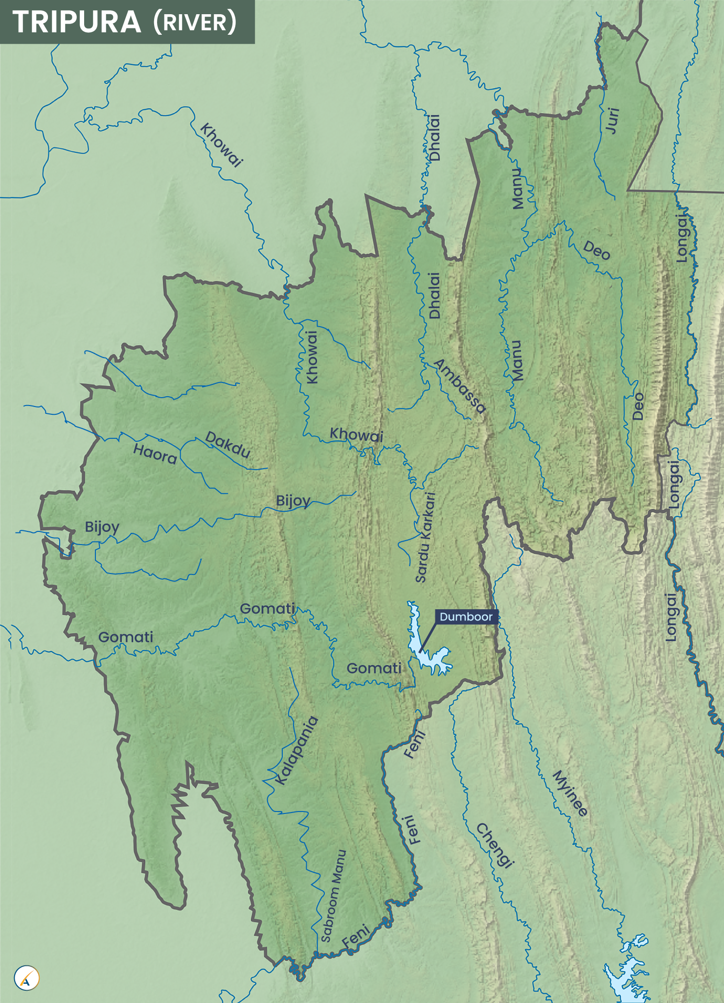 Tripura River Map