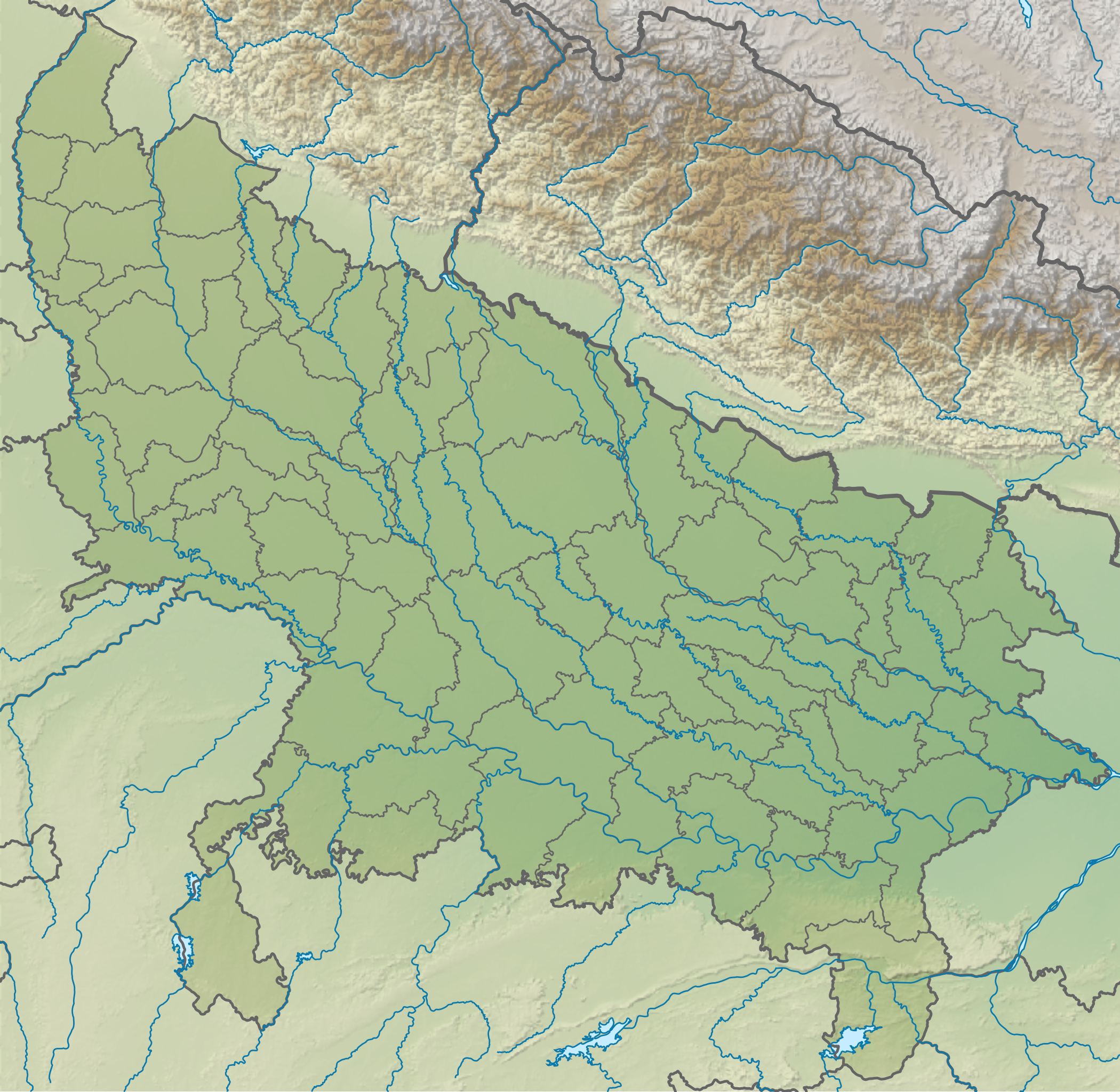 Uttar Pradesh Relief Map
