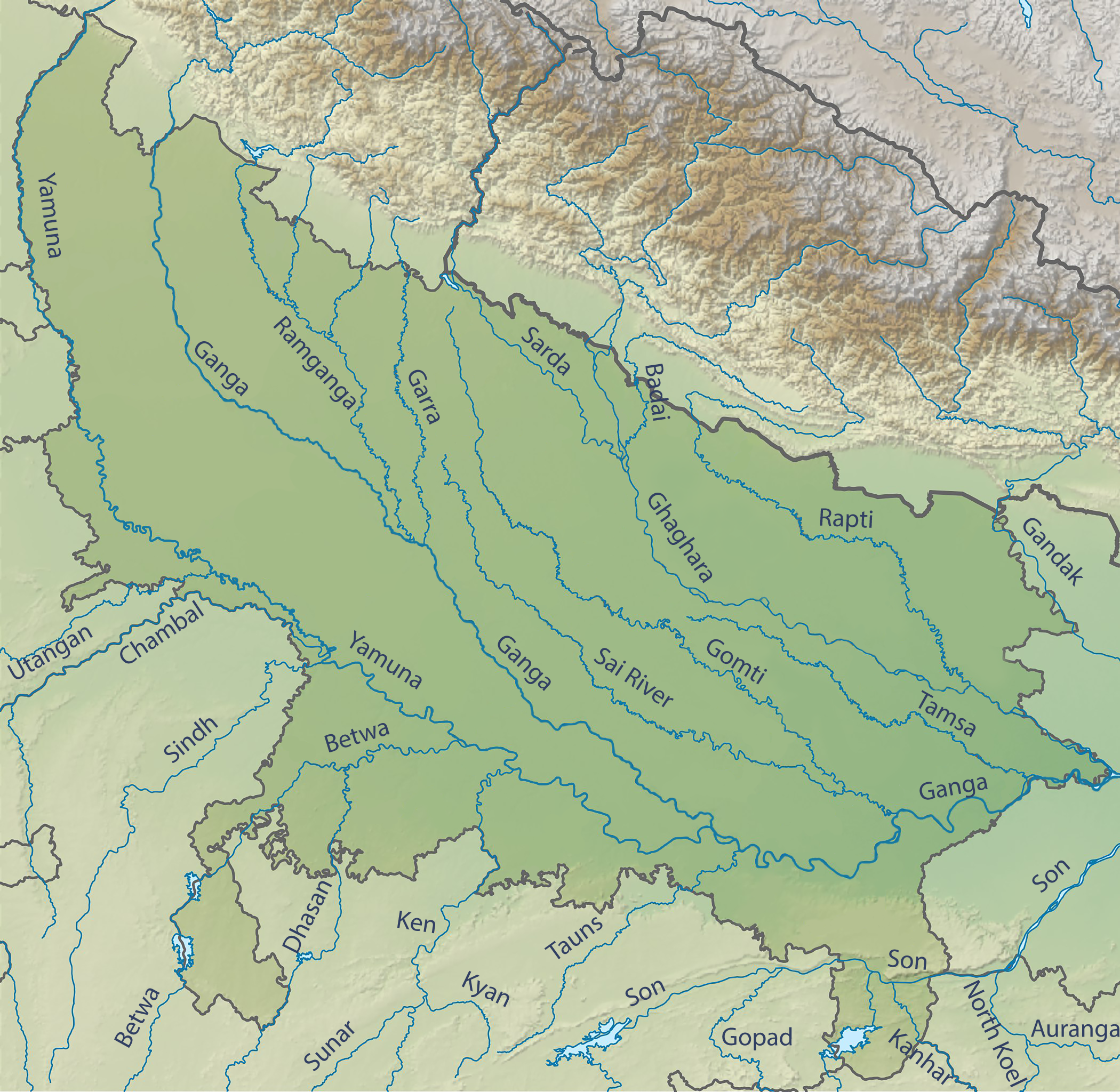 Uttar Pradesh Rivers Map