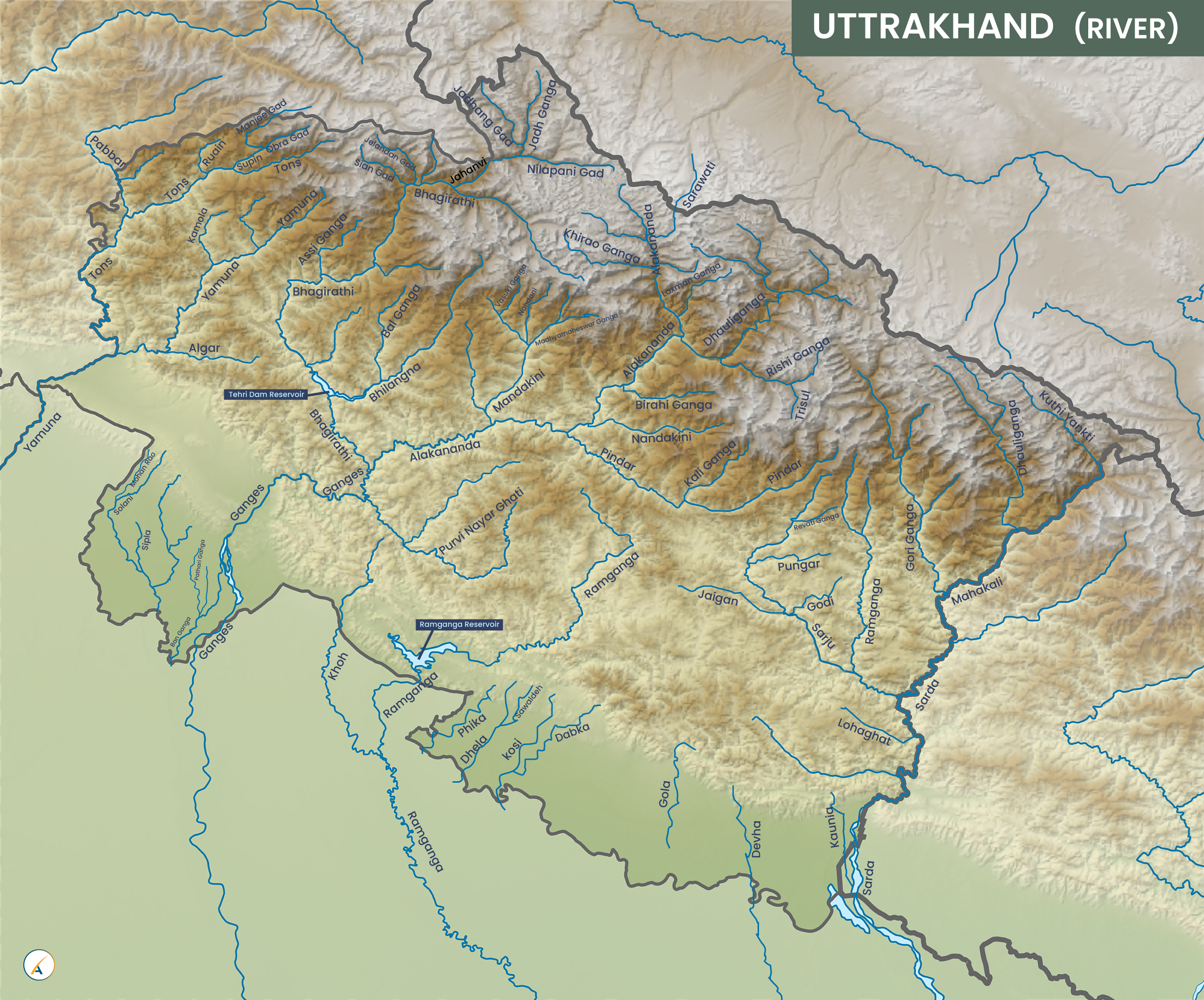 Uttarakhand River Map