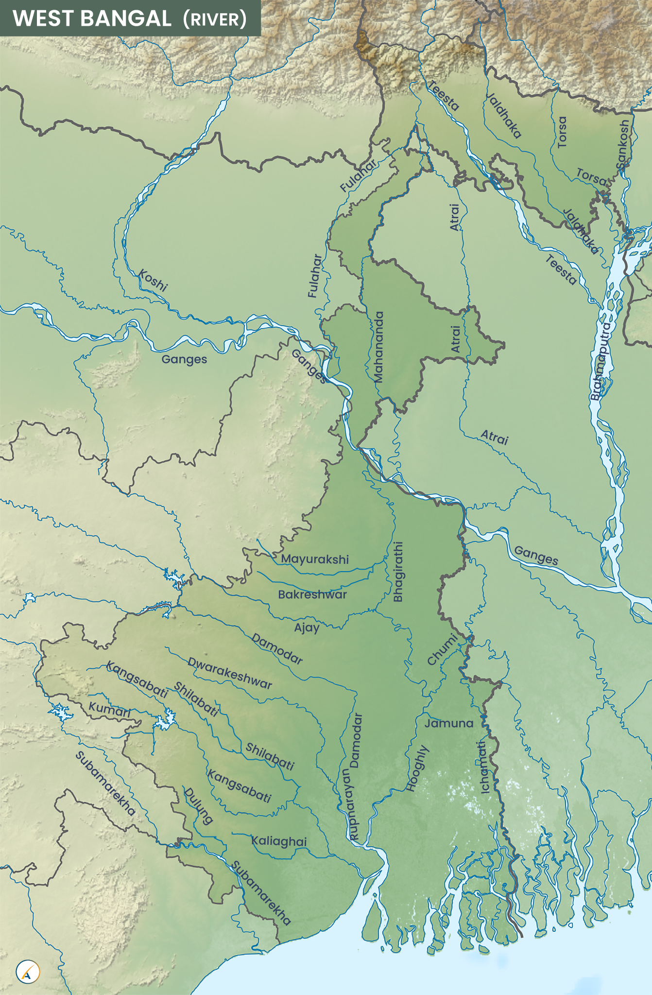 West Bengal River Map