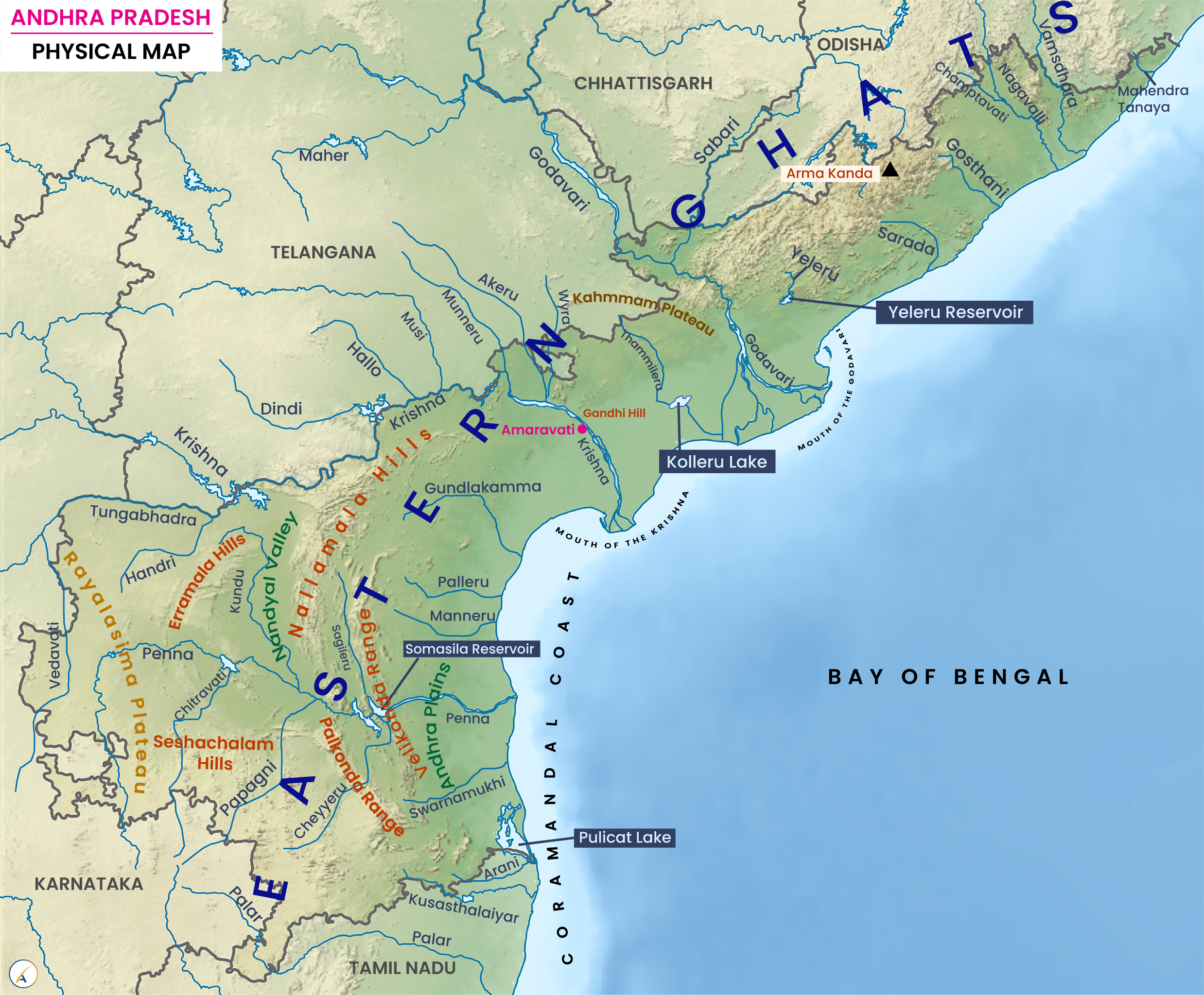 Andhra Pradesh Physical Map