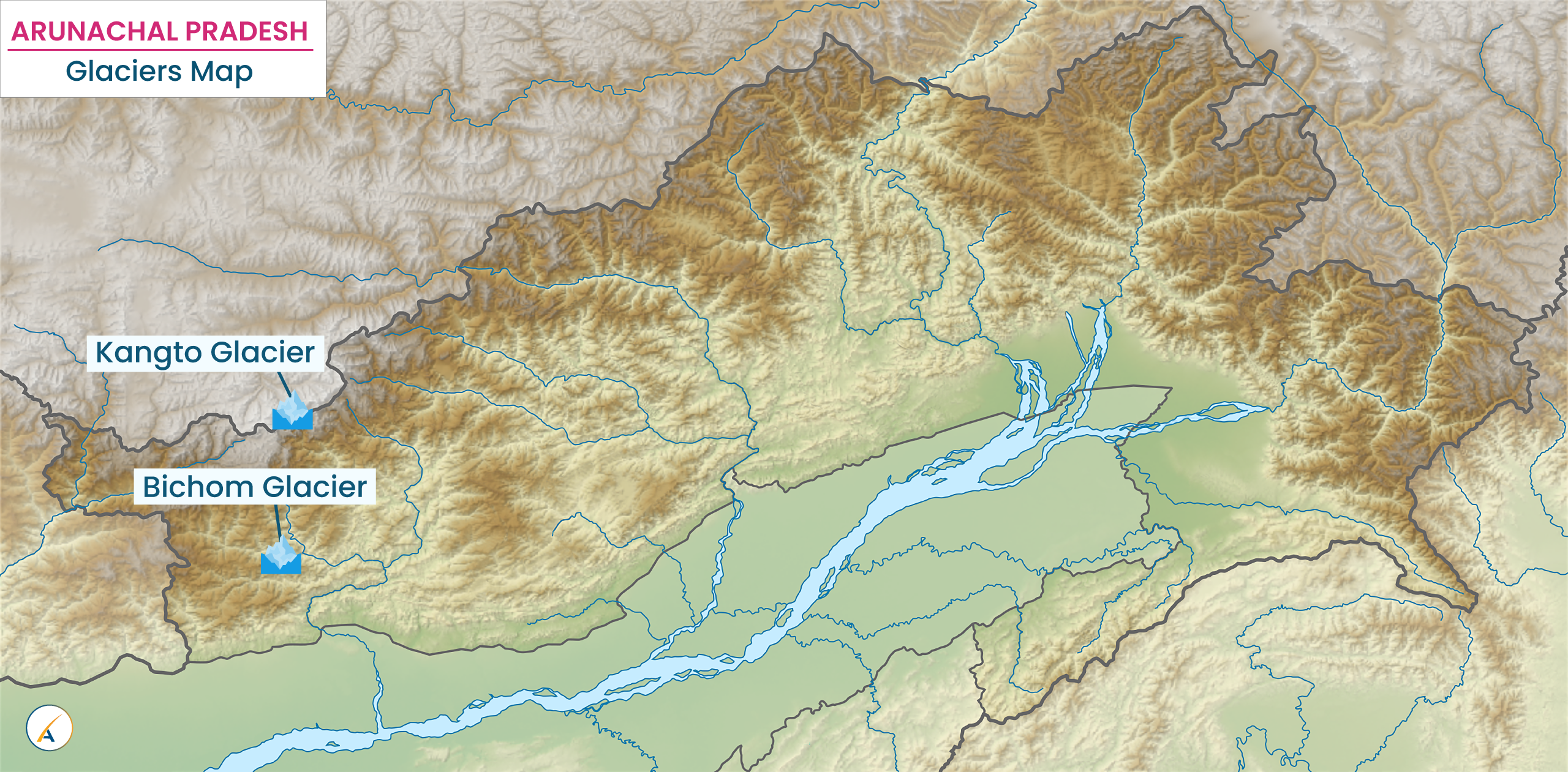Arunachal Pradesh Glacier Map