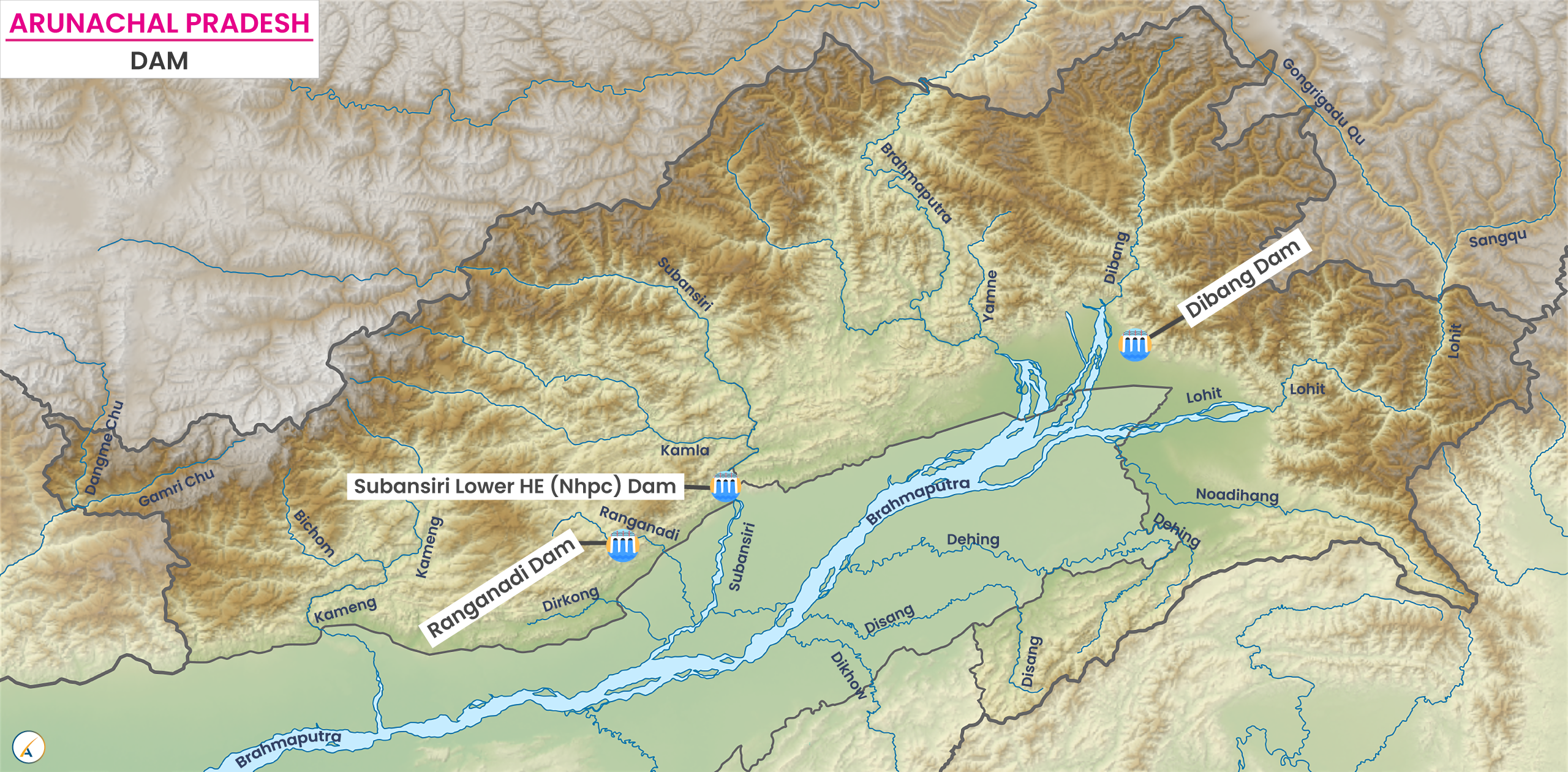 Major Dams in Arunachal Pradesh