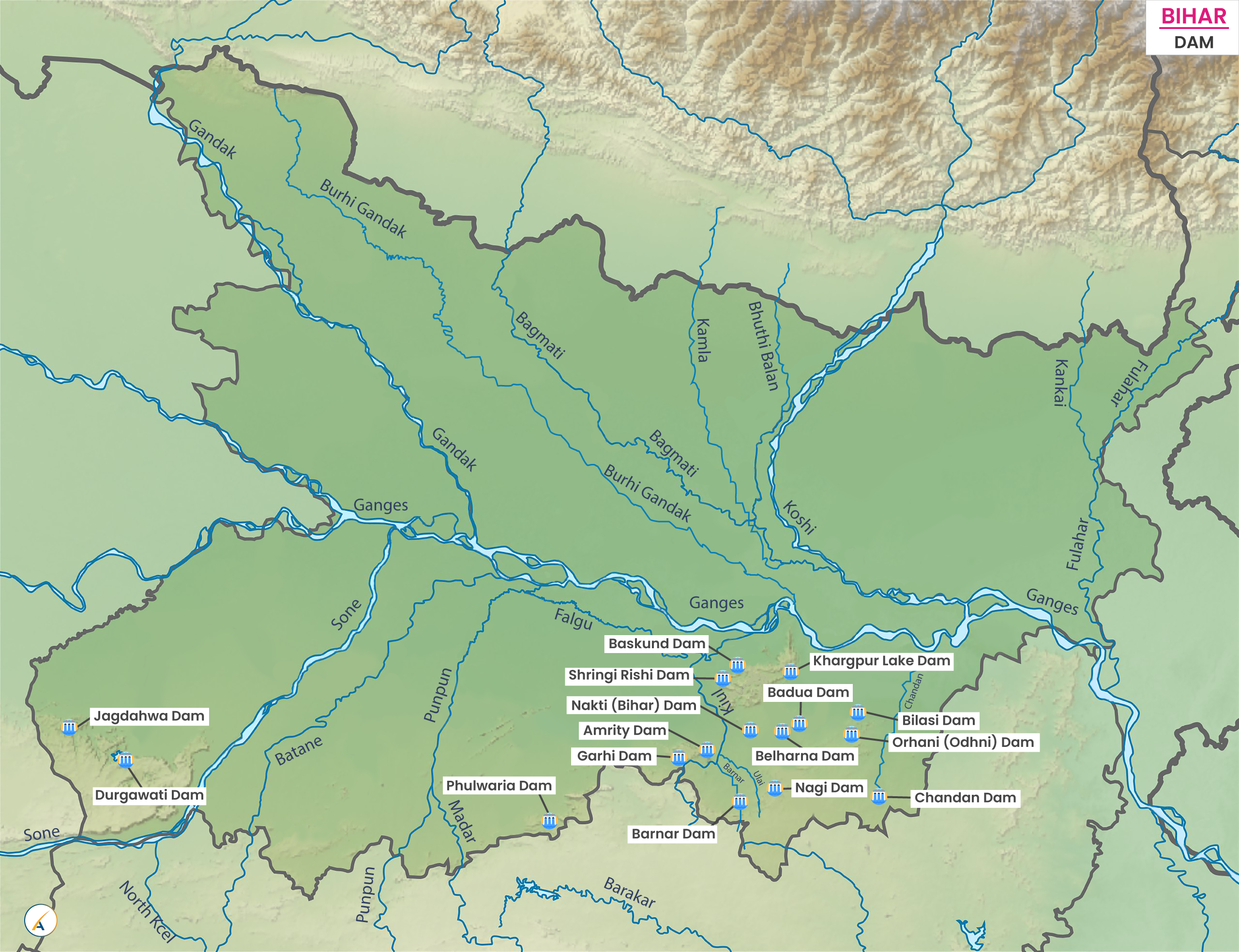 Major Dams in Bihar