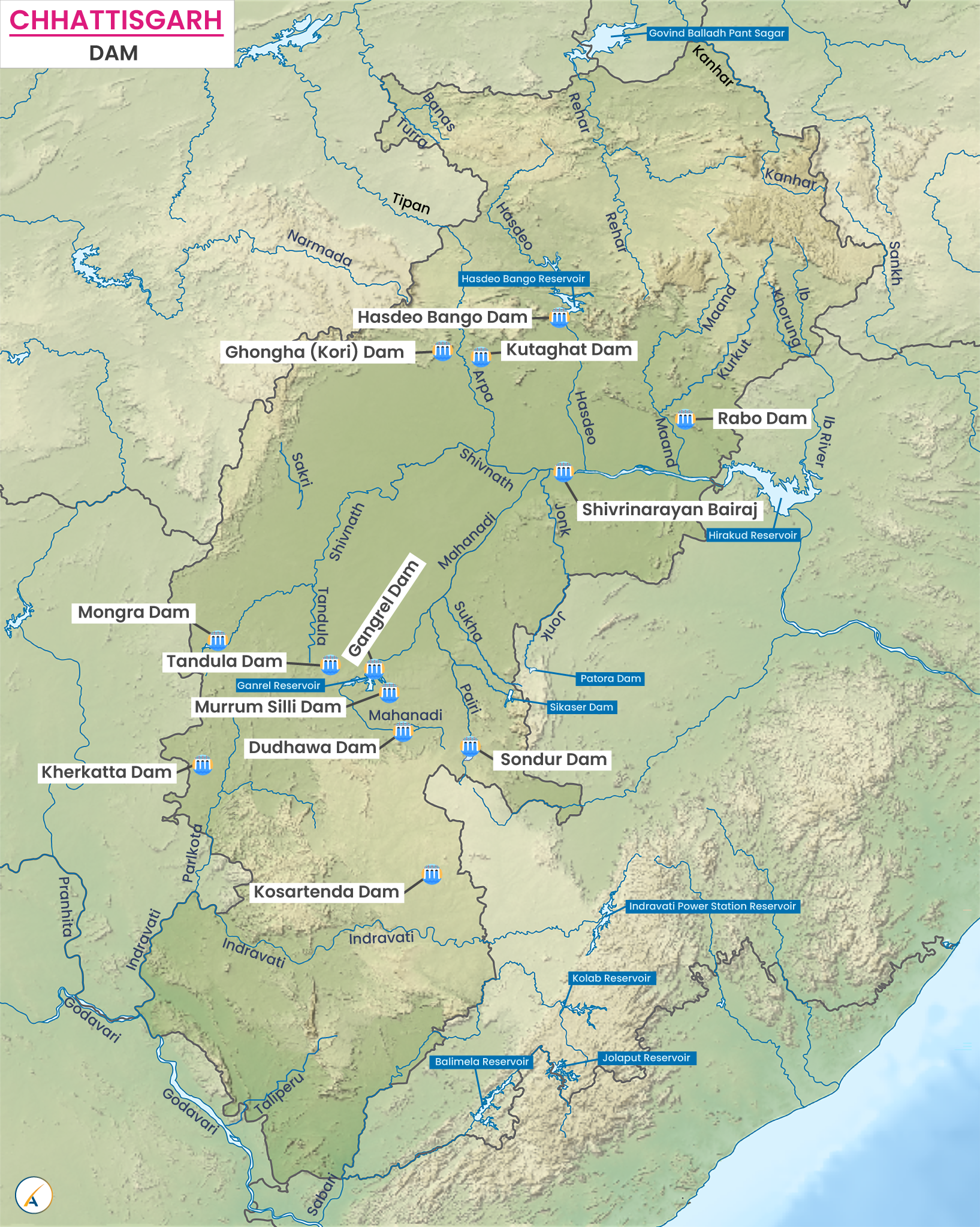 Major Dams in Chhattisgarh