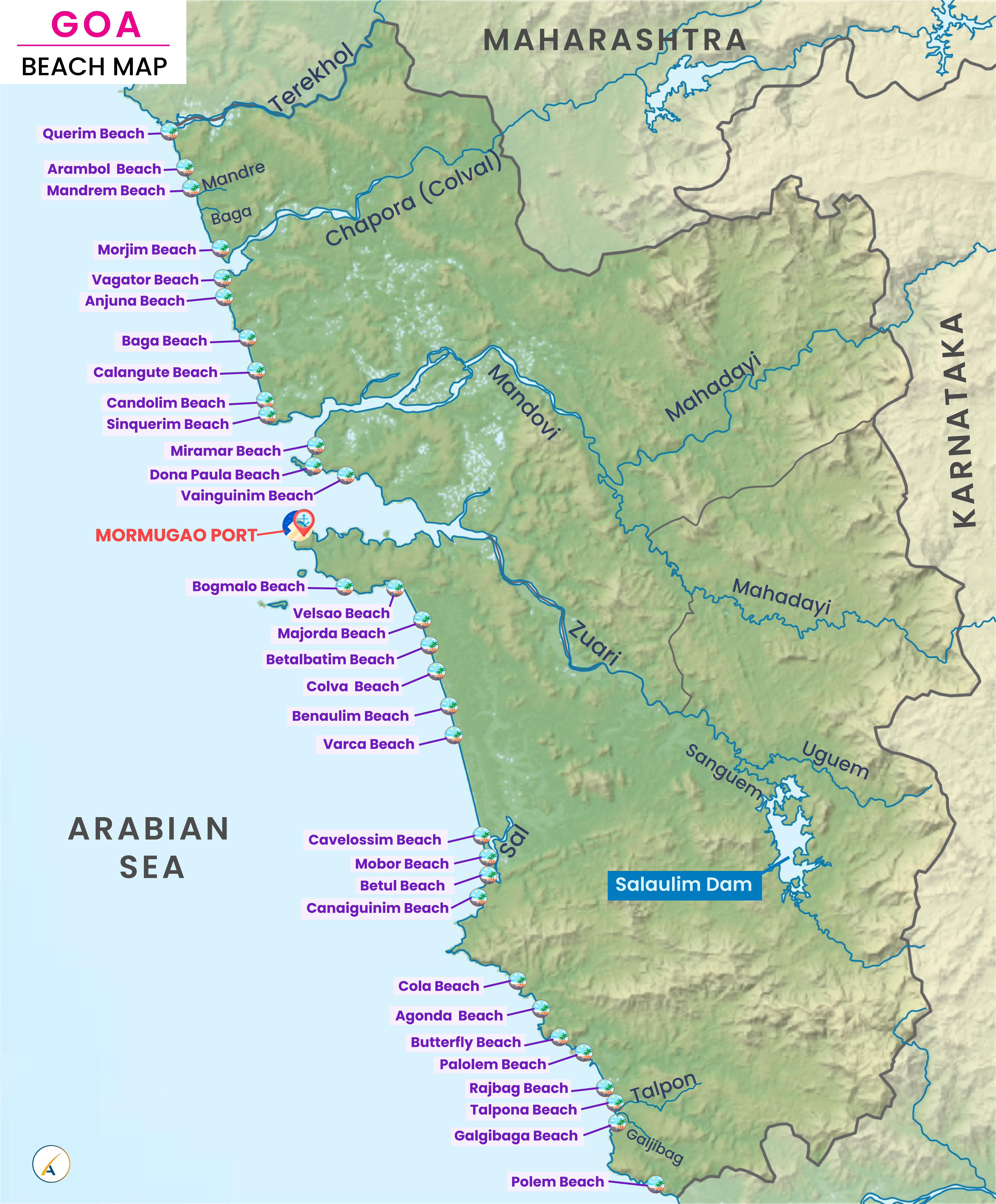 Goa Beach Map