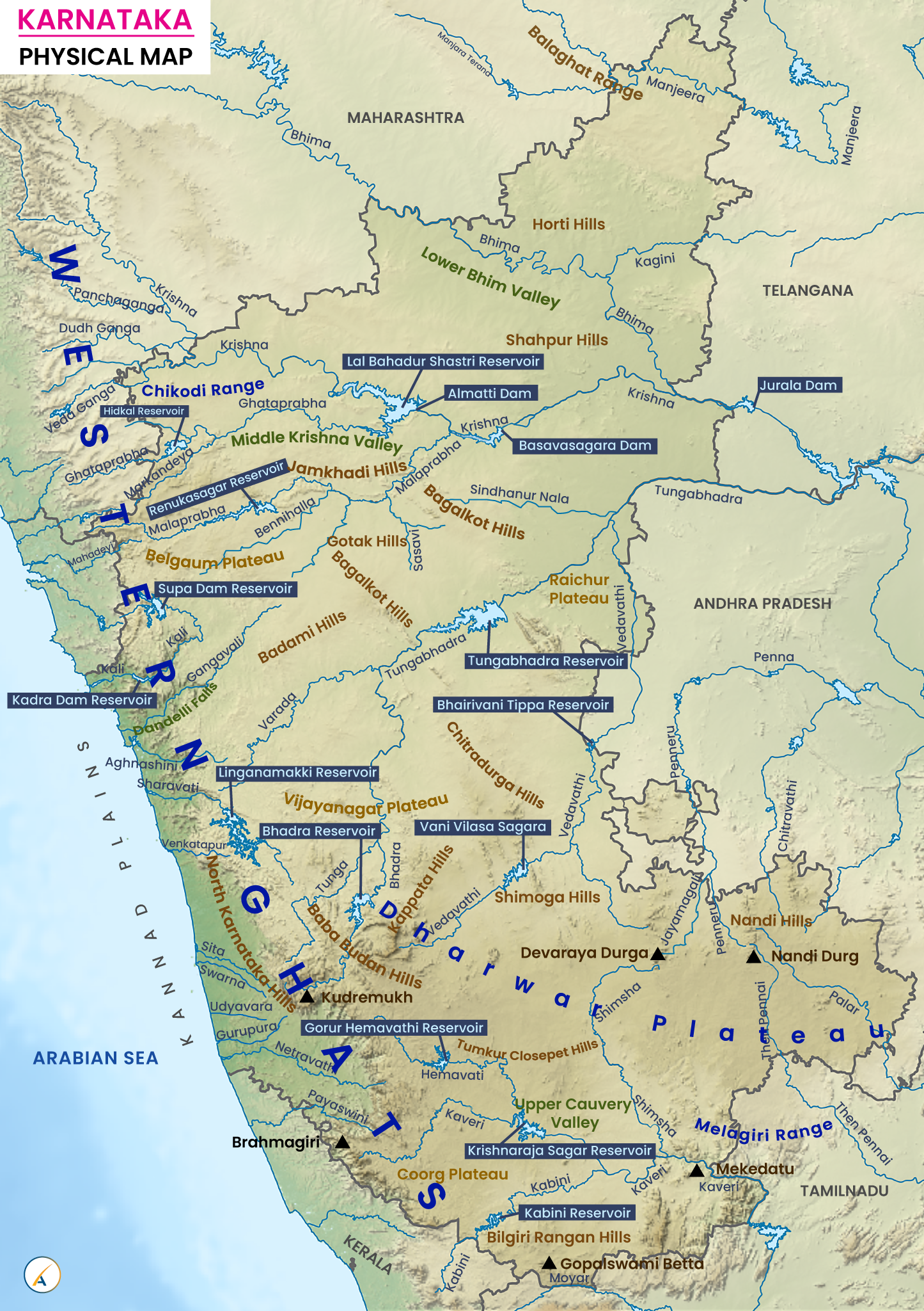 Karnataka Physical Map